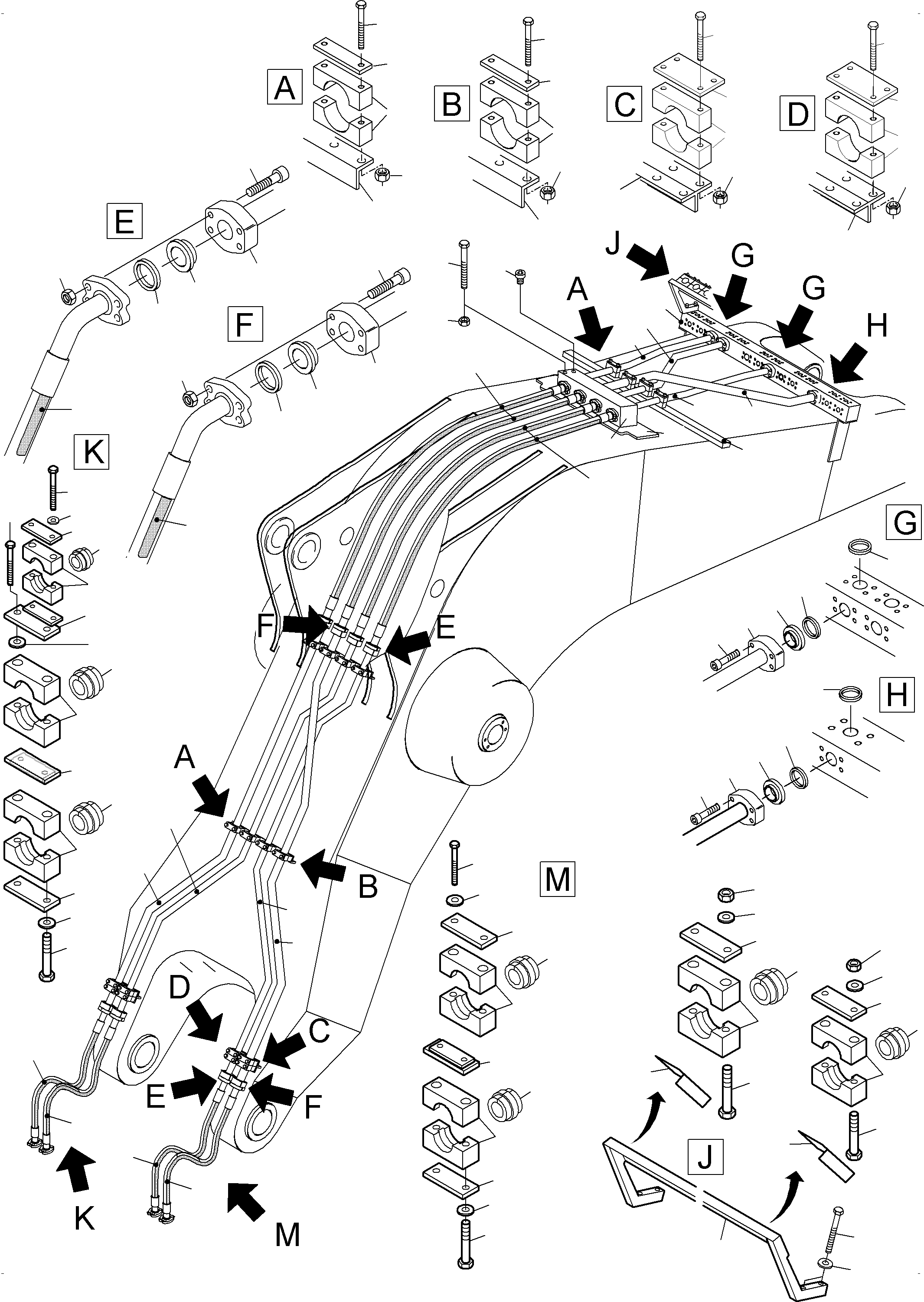 Komatsu parts book diagram for PC3000-6 S/N 46247: BACKHOE BOOM 8.6M