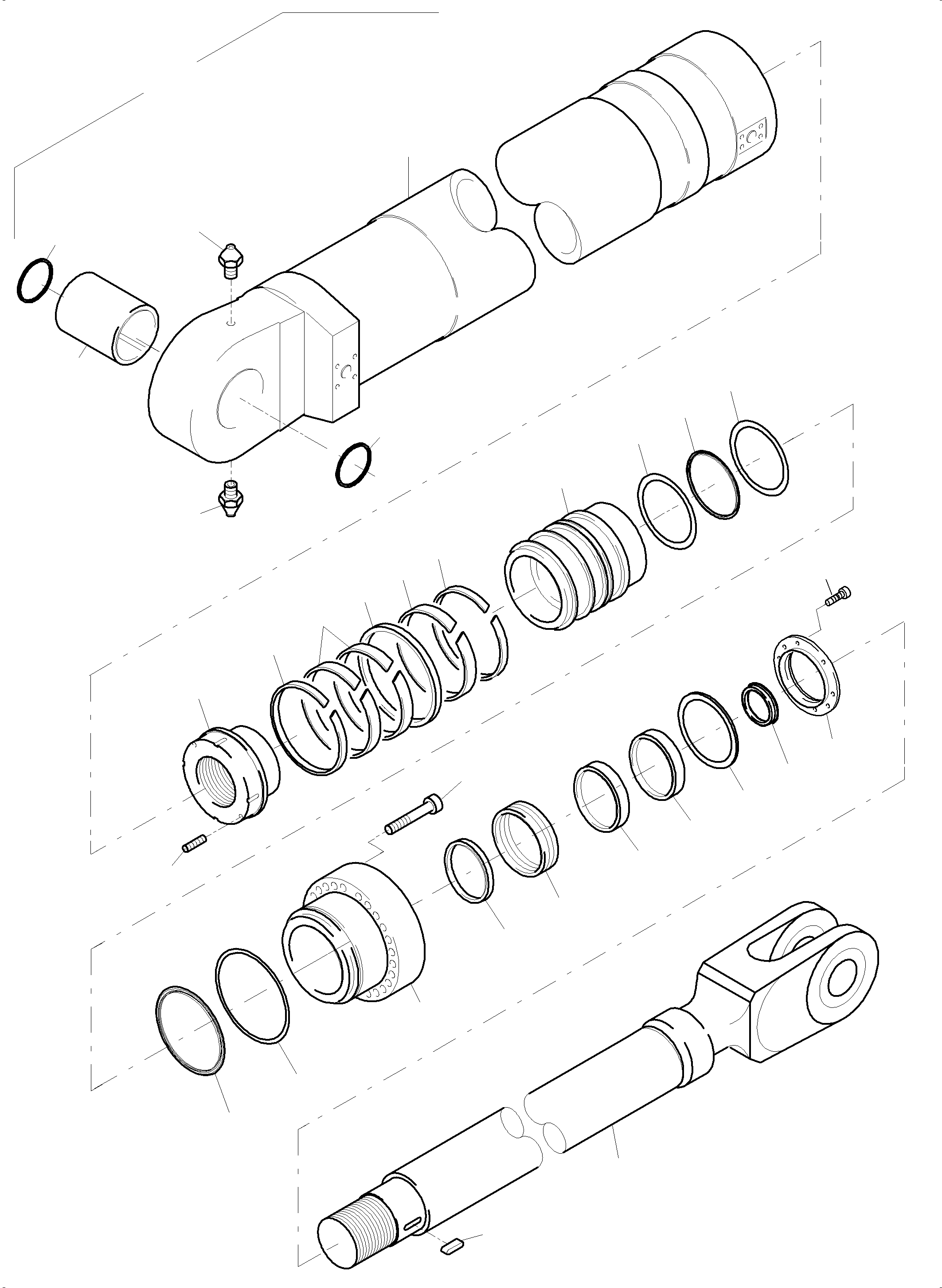 Komatsu parts book diagram for PC3000-6 S/N 46247: HYDRAULIC CYLINDER