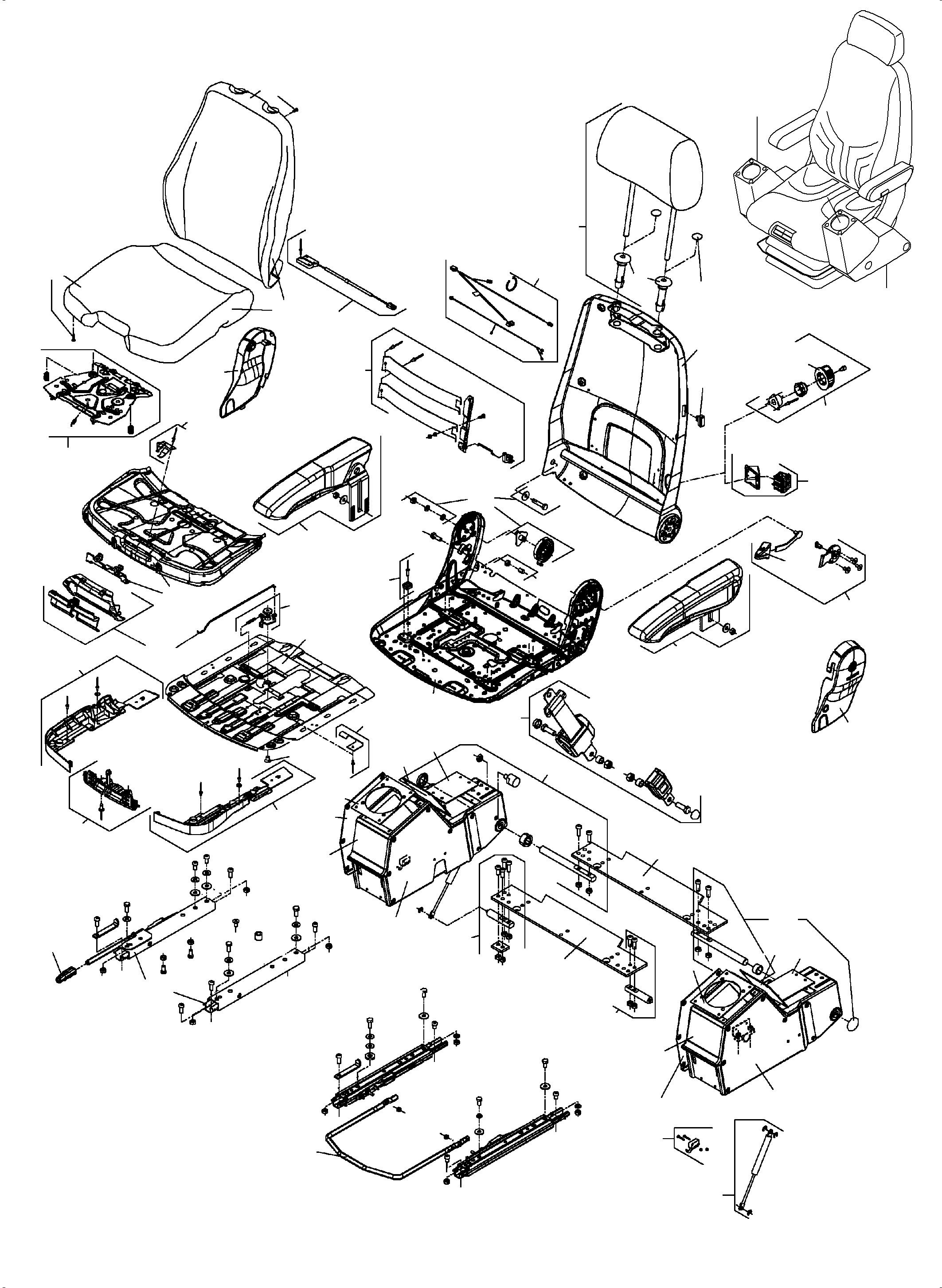 Komatsu parts book diagram for PC3000-6 S/N 46247: OPERATOR'S SEAT