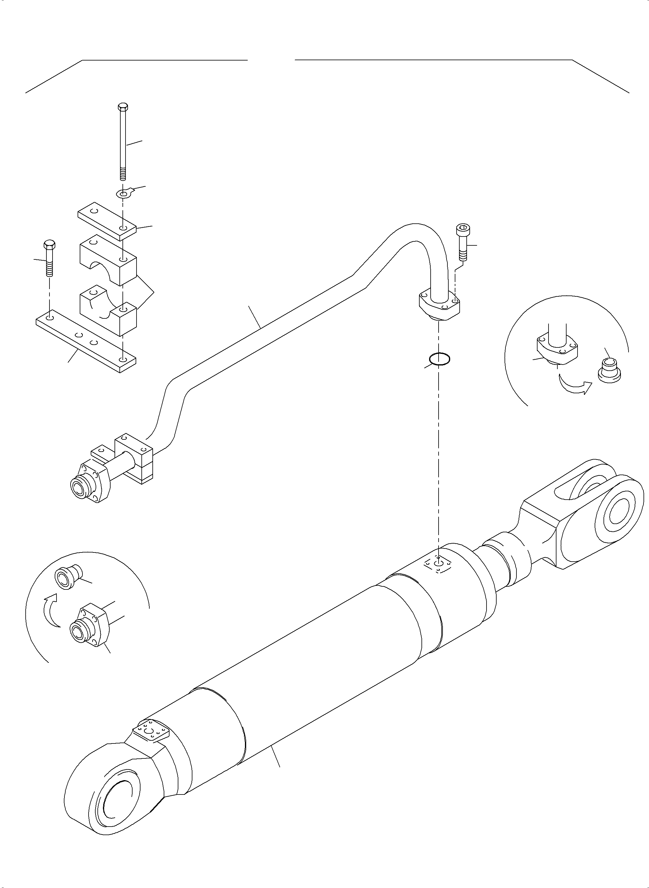 Komatsu parts book diagram for PC3000-6 S/N 46252: STICK CYLINDER WITH PIPES
