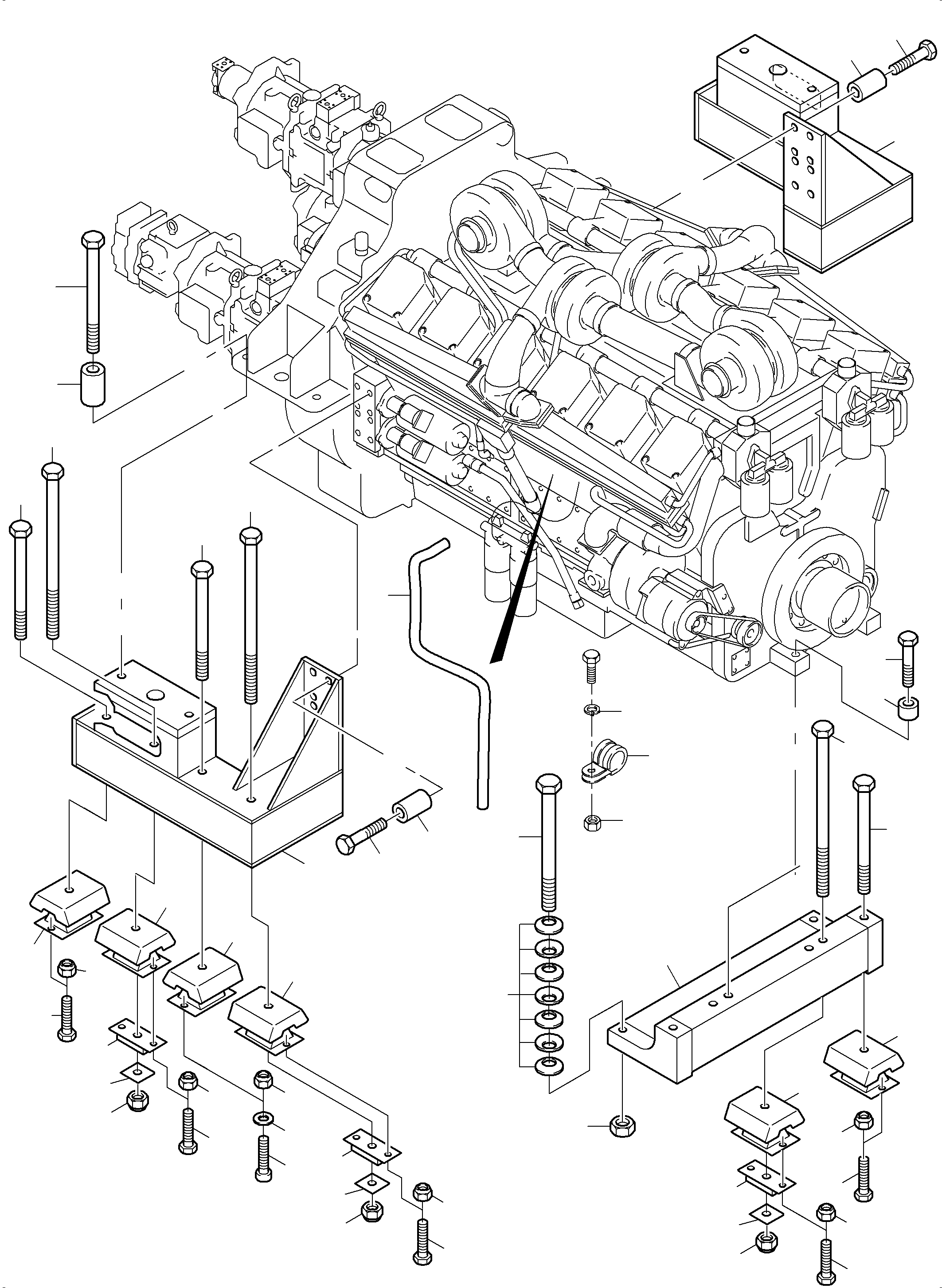 Komatsu parts book diagram for PC3000-6 S/N 46252: DRIVE ARRAGEMENT