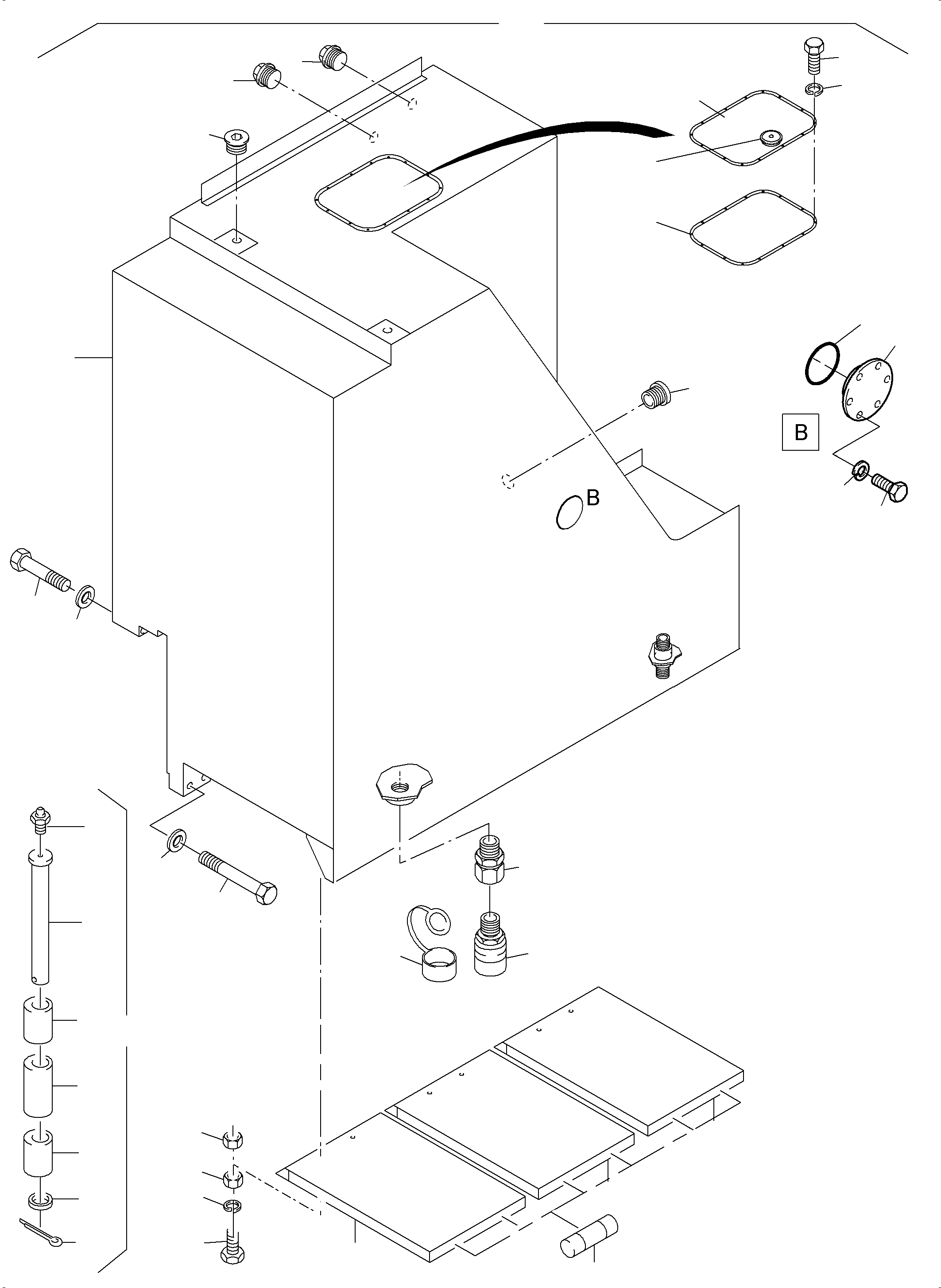 Komatsu parts book diagram for PC3000-6 S/N 46252: FUEL TANK