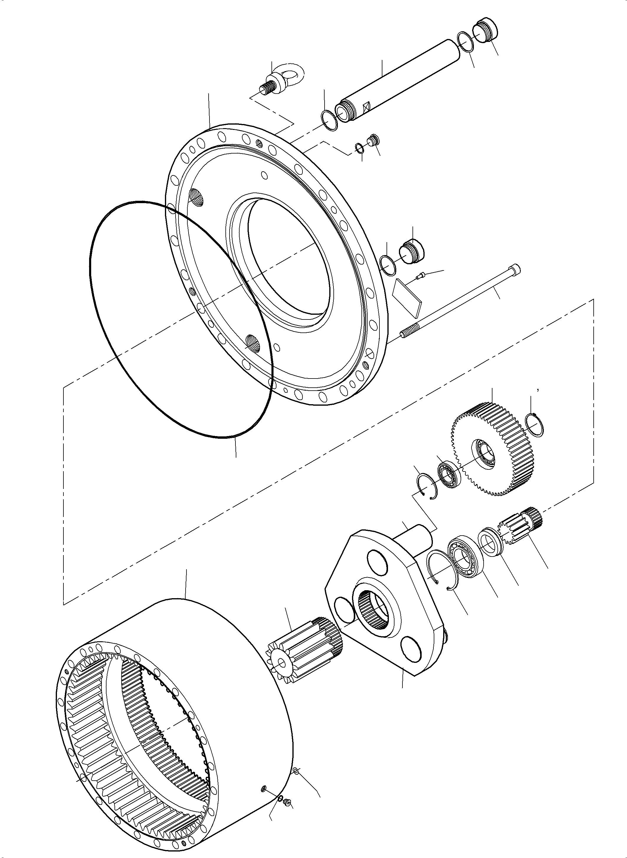 Komatsu parts book diagram for PC3000-6 S/N 46252: SLEW GEAR