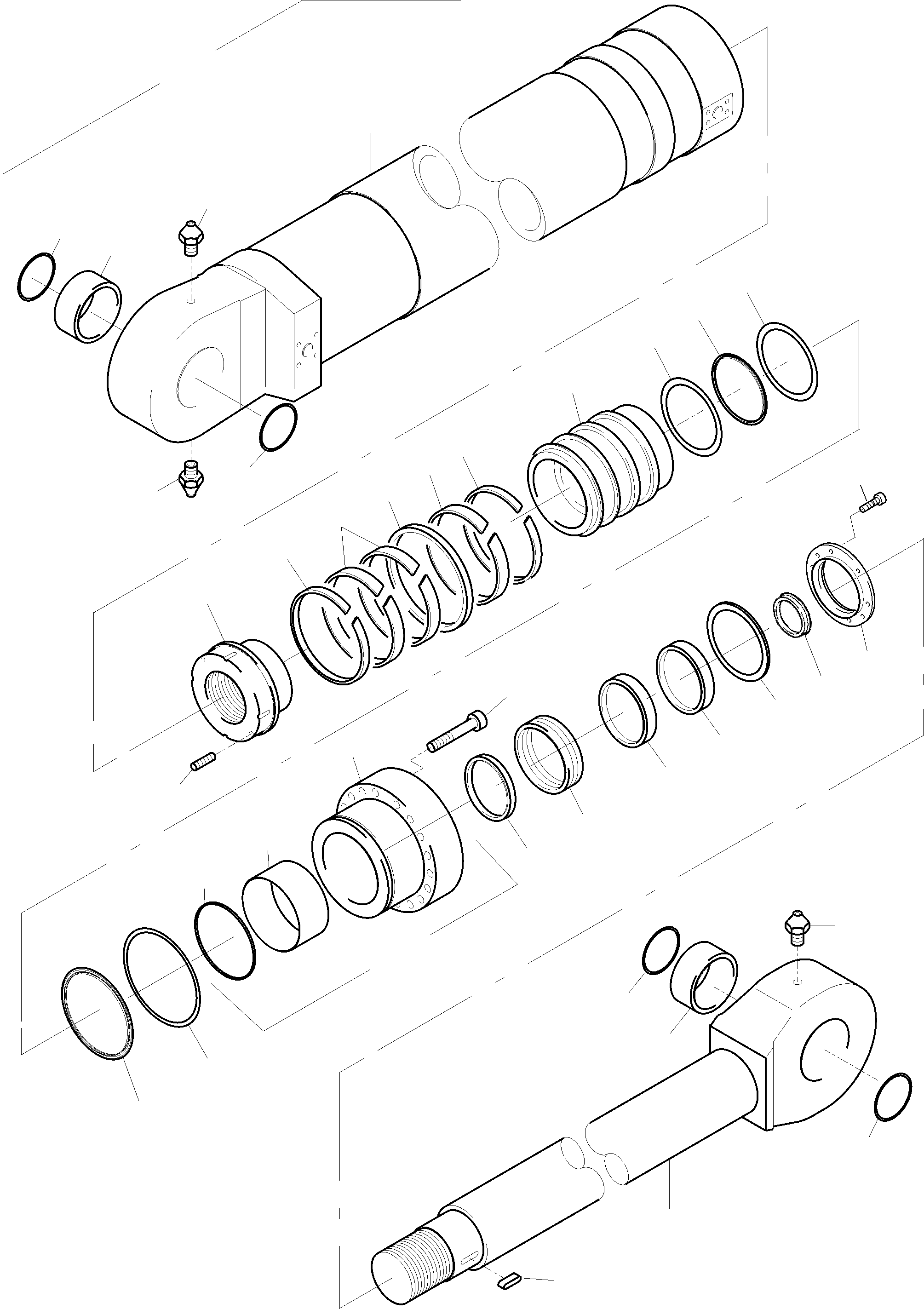 Komatsu parts book diagram for PC3000-6 S/N 46252: HYDRAULIC CYLINDER
