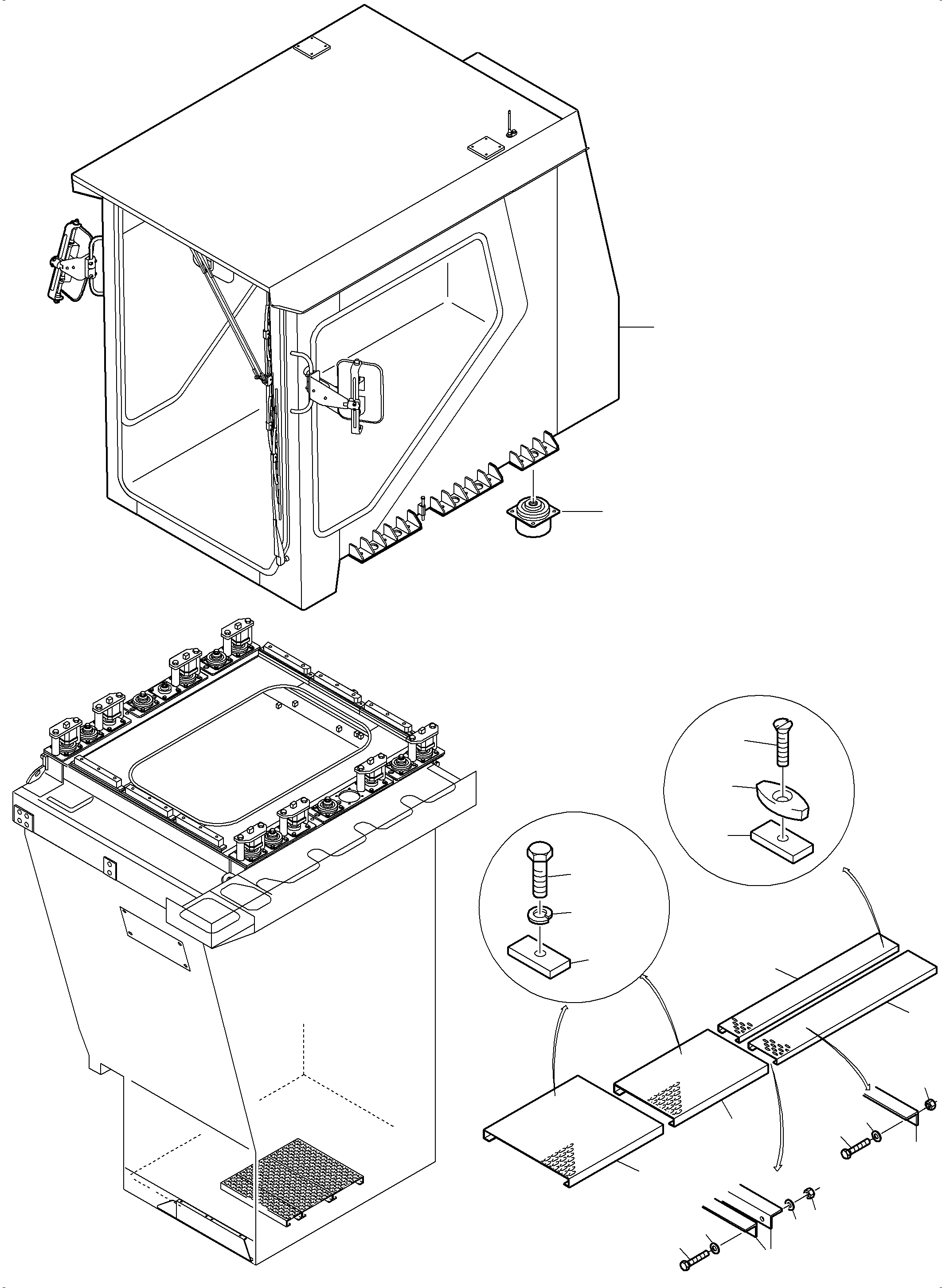 Komatsu parts book diagram for PC3000-6 S/N 46252: OPERATORґS CAB ARR.
