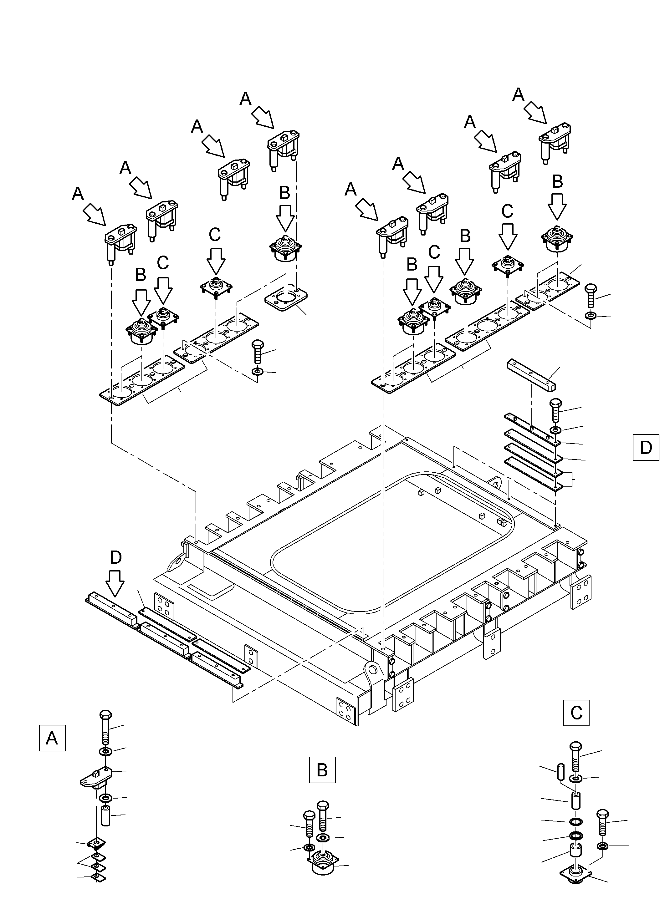 Komatsu parts book diagram for PC3000-6 S/N 46252: OPERATORґS CAB ARR.
