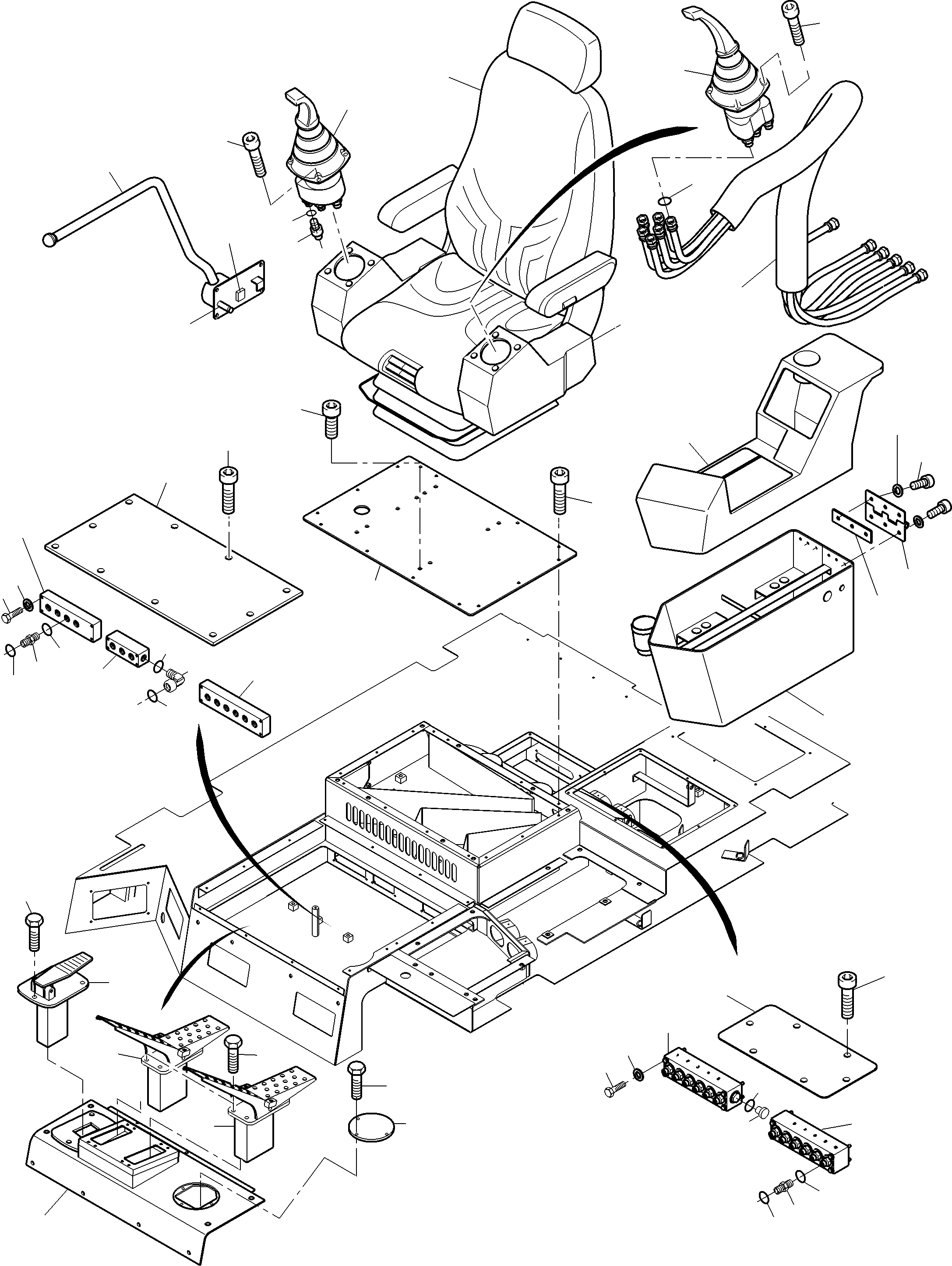 Komatsu parts book diagram for PC3000-6 S/N 46252: OPERATOR'S STAND