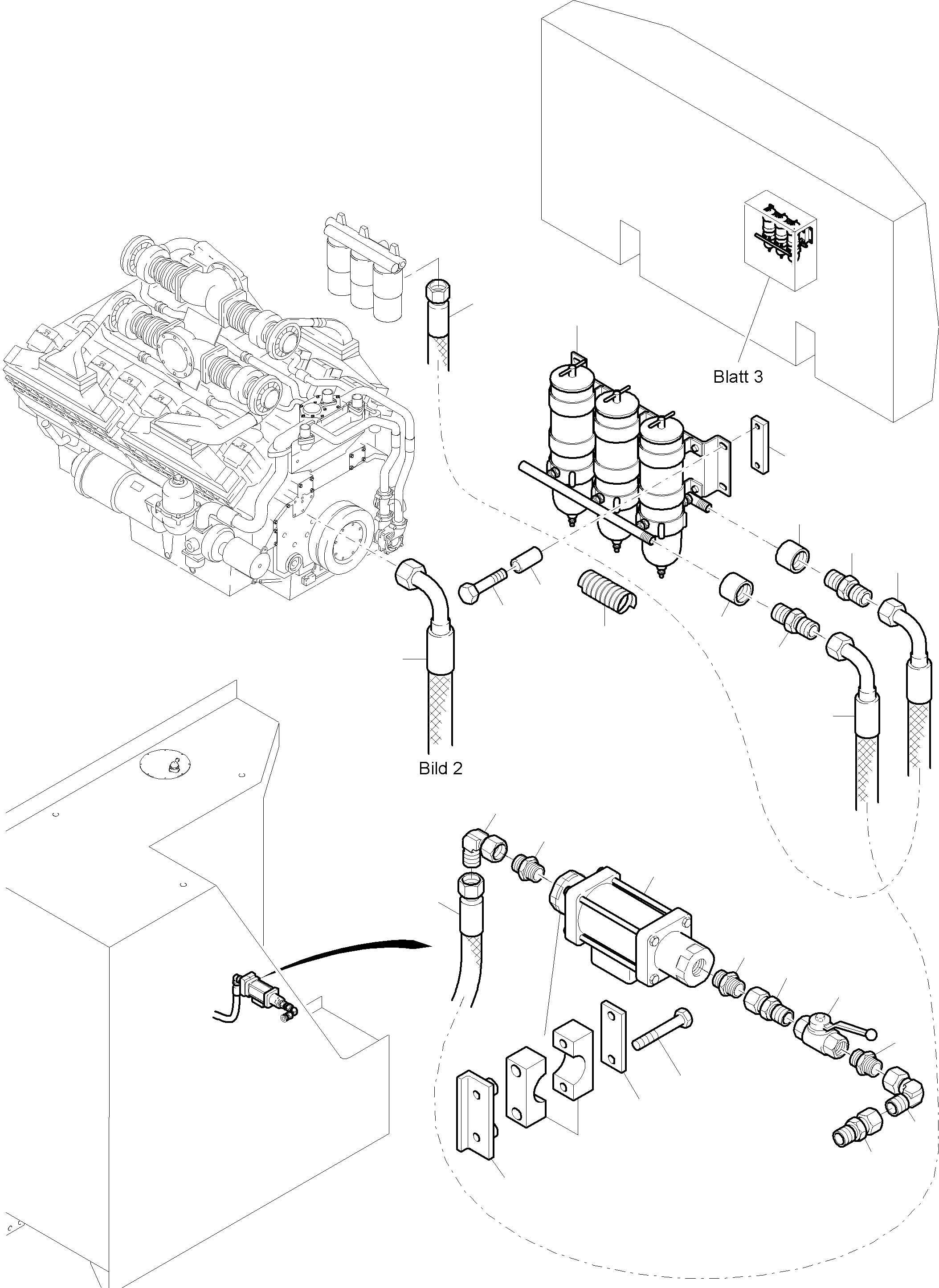 Excavators Mining Komatsu / PC4000-6 S/N 58102(G58102) / Fuel Lines with separator(355-1290f : 355-1290f)