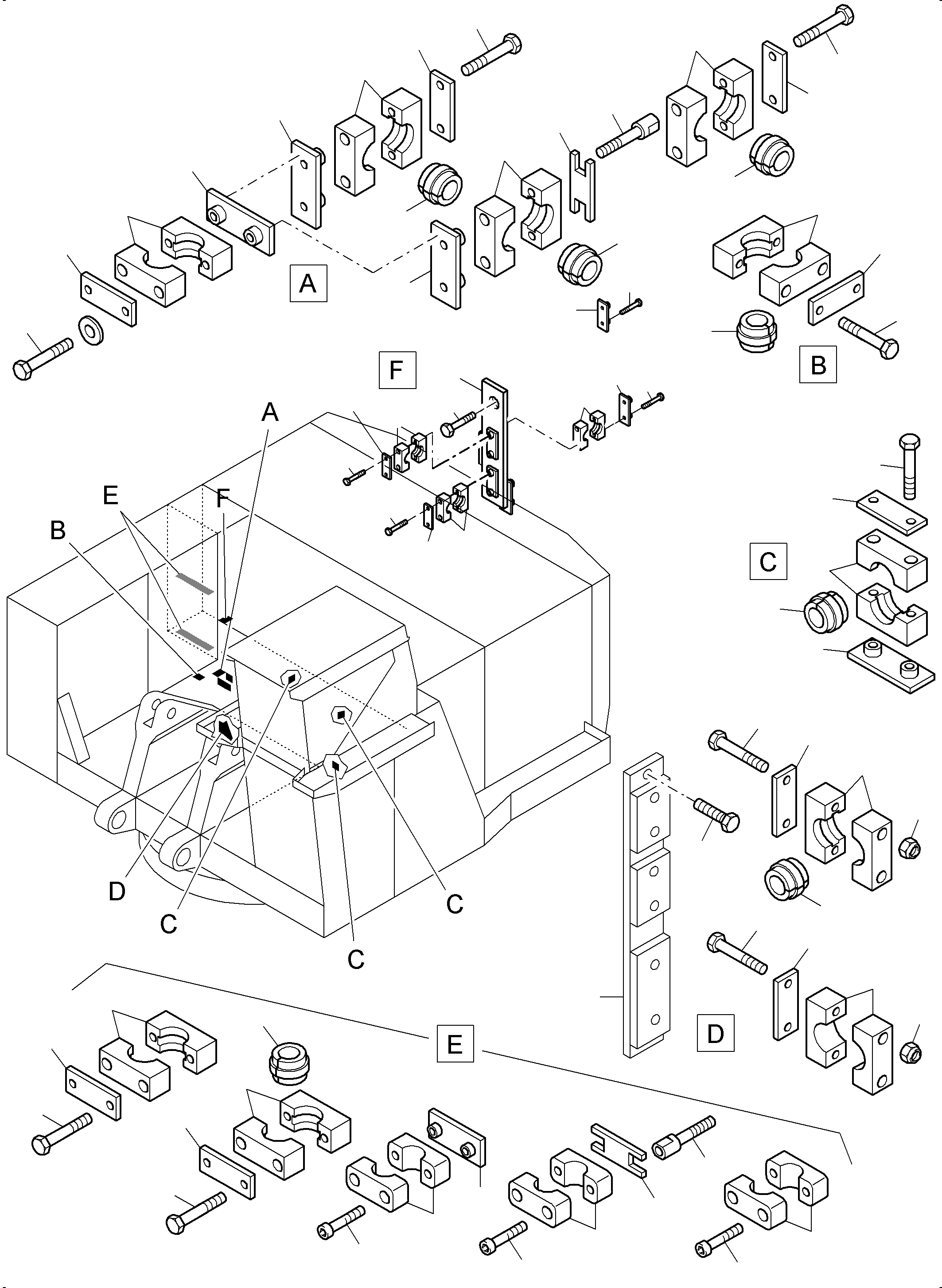 Excavators Mining Komatsu / PC4000-6 S/N 58102(G58102) / Mounting parts superstructure(355-1899b : 355-1899b)
