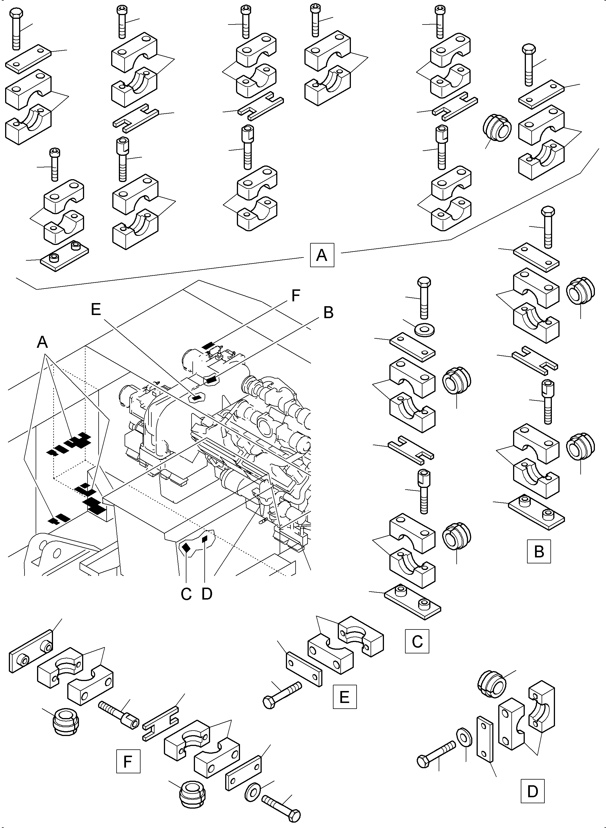 Excavators Mining Komatsu / PC4000-6 S/N 58102(G58102) / Mounting parts superstructure(355-1899b : 355-1899b)