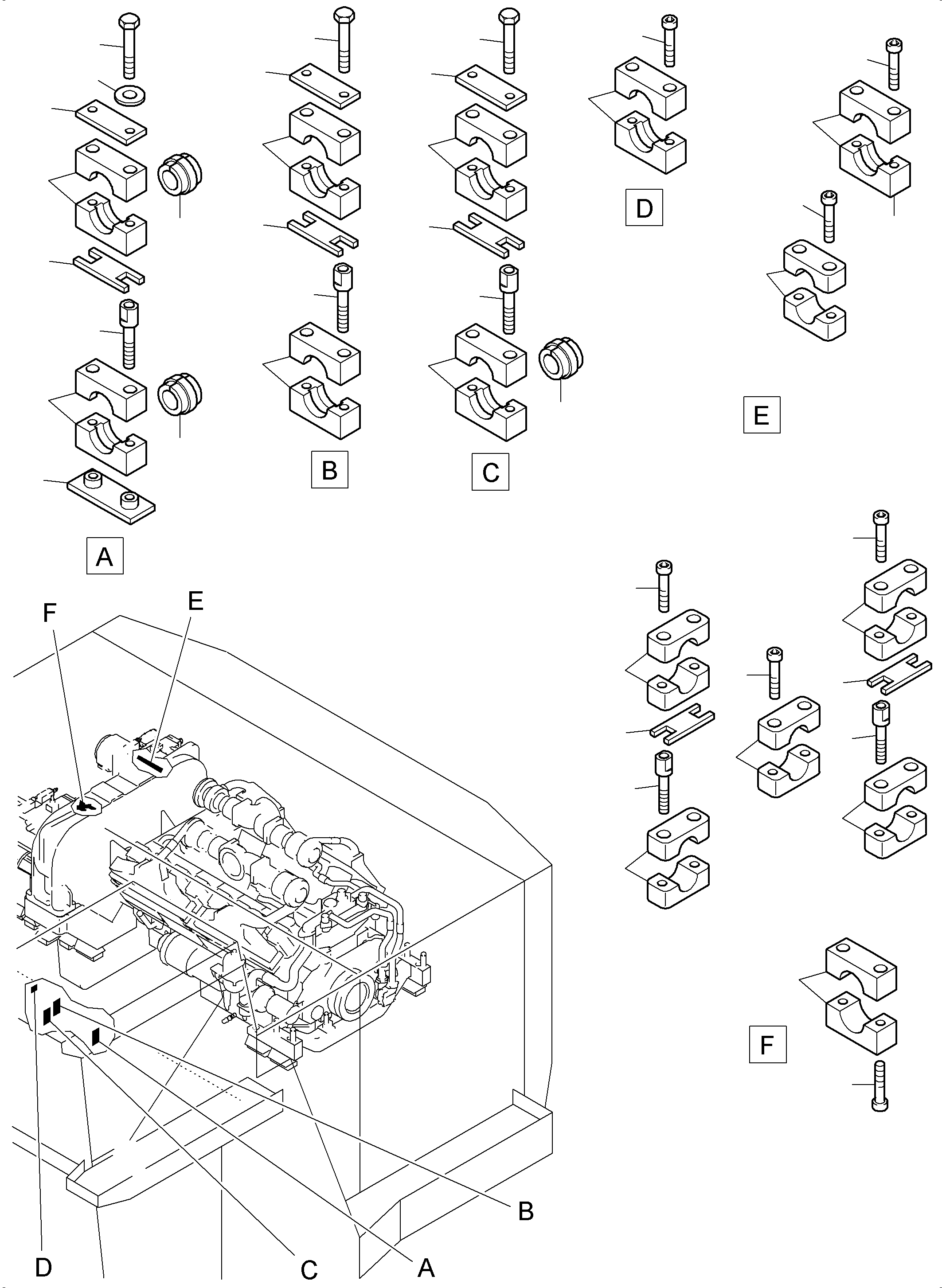 Excavators Mining Komatsu / PC4000-6 S/N 58102(G58102) / Mounting parts superstructure(355-1899b : 355-1899b)