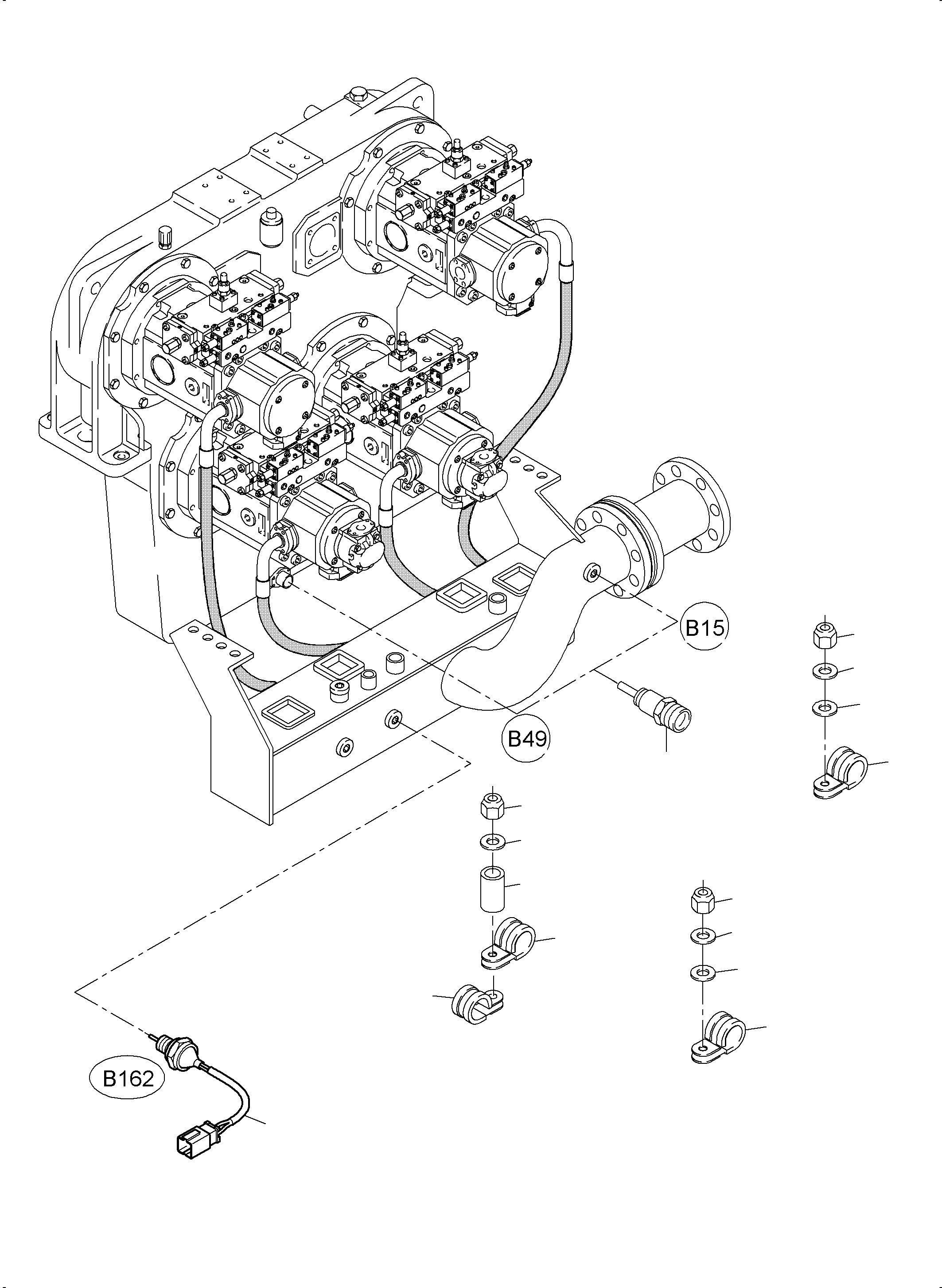 Excavators Mining Komatsu / PC4000-6 S/N 58102(G58102) / Cables Pump Distributor Gear(355-2156c : 355-2156c)