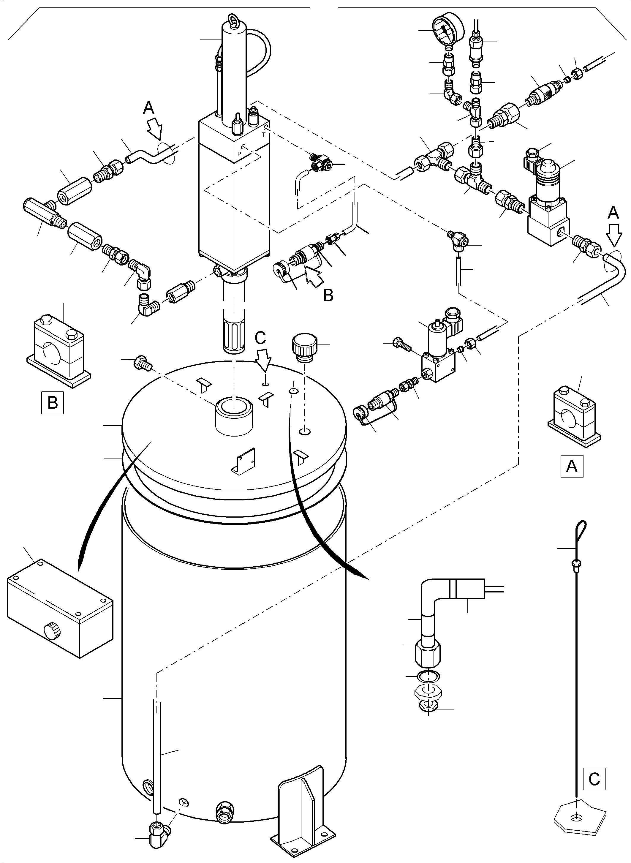 Excavators Mining Komatsu / PC4000-6 S/N 58106(G58106) / Lube Pump Station, Filling Connection(991-0954a : 991-0954a)