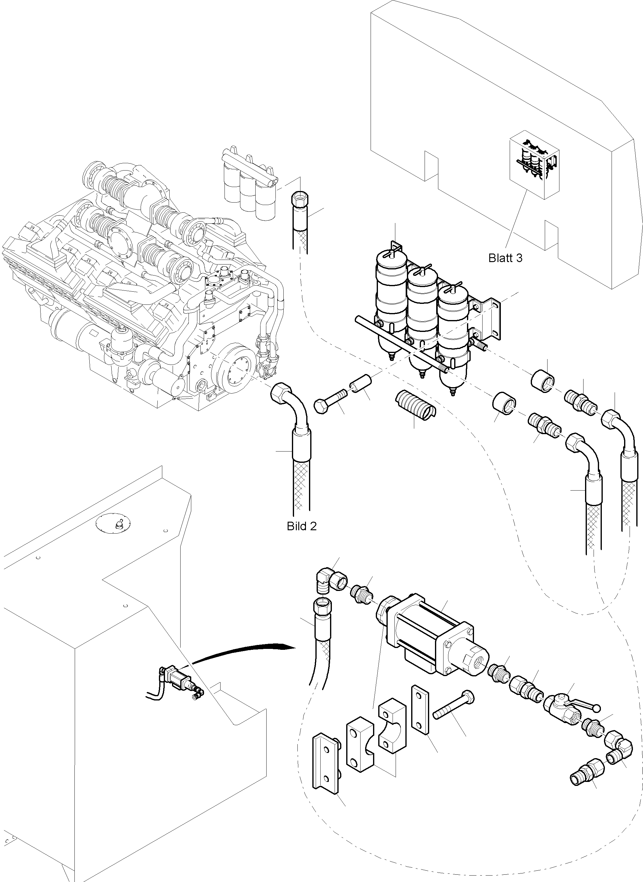 Excavators Mining Komatsu / PC4000-6 S/N 58113(G58113) / Fuel Lines with separator(355-1290g : 355-1290g)