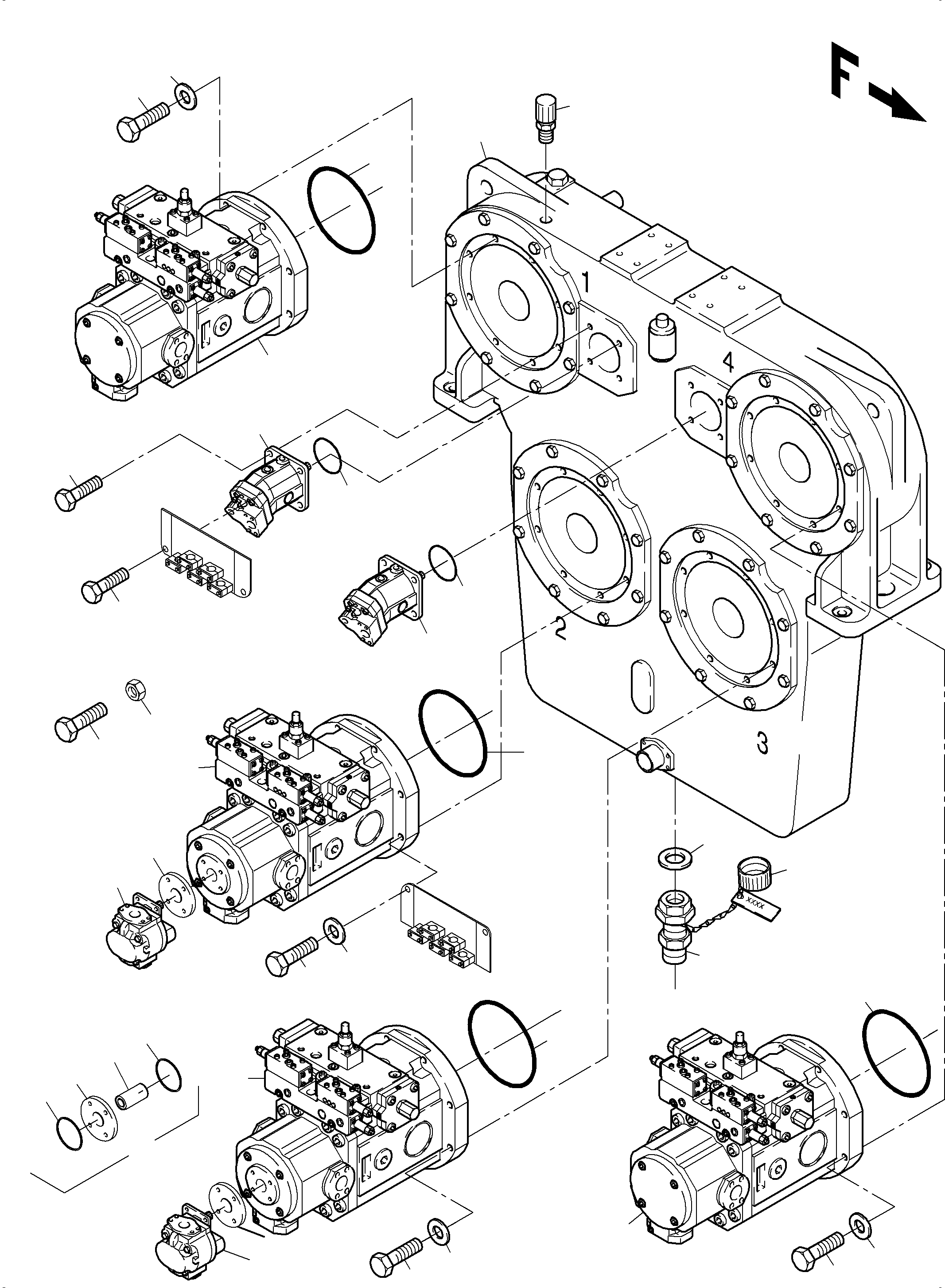 Excavators Mining Komatsu / PC4000-6 S/N 58113(G58113) / Pump Mounting; Cover PDG(355-1230f : 355-1230f)