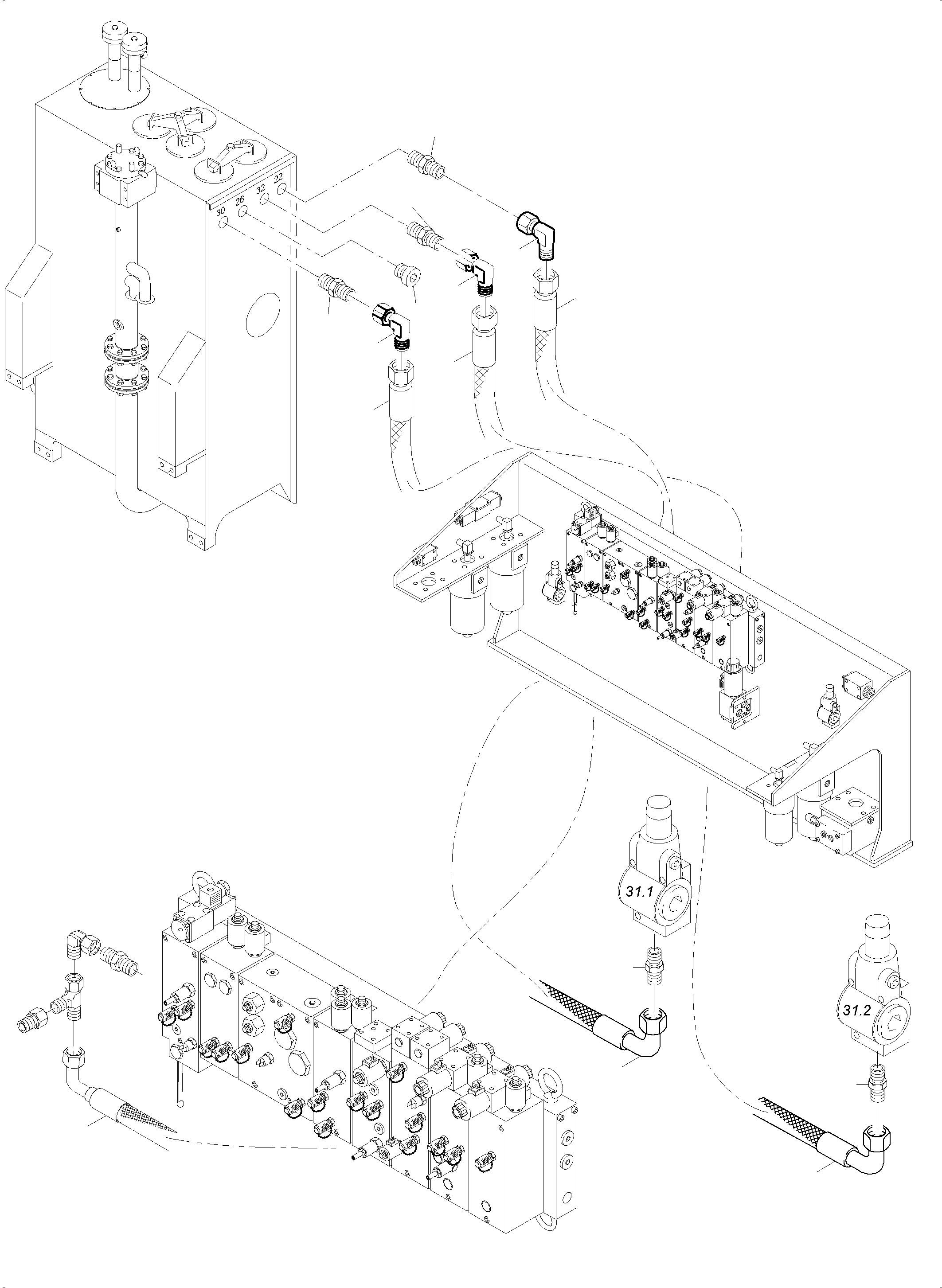 Excavators Mining Komatsu / PC4000-6 S/N 58121(G58121) / Tank Lines Control- and Filter Plate X2-Box(355-1845 : 355-1845)