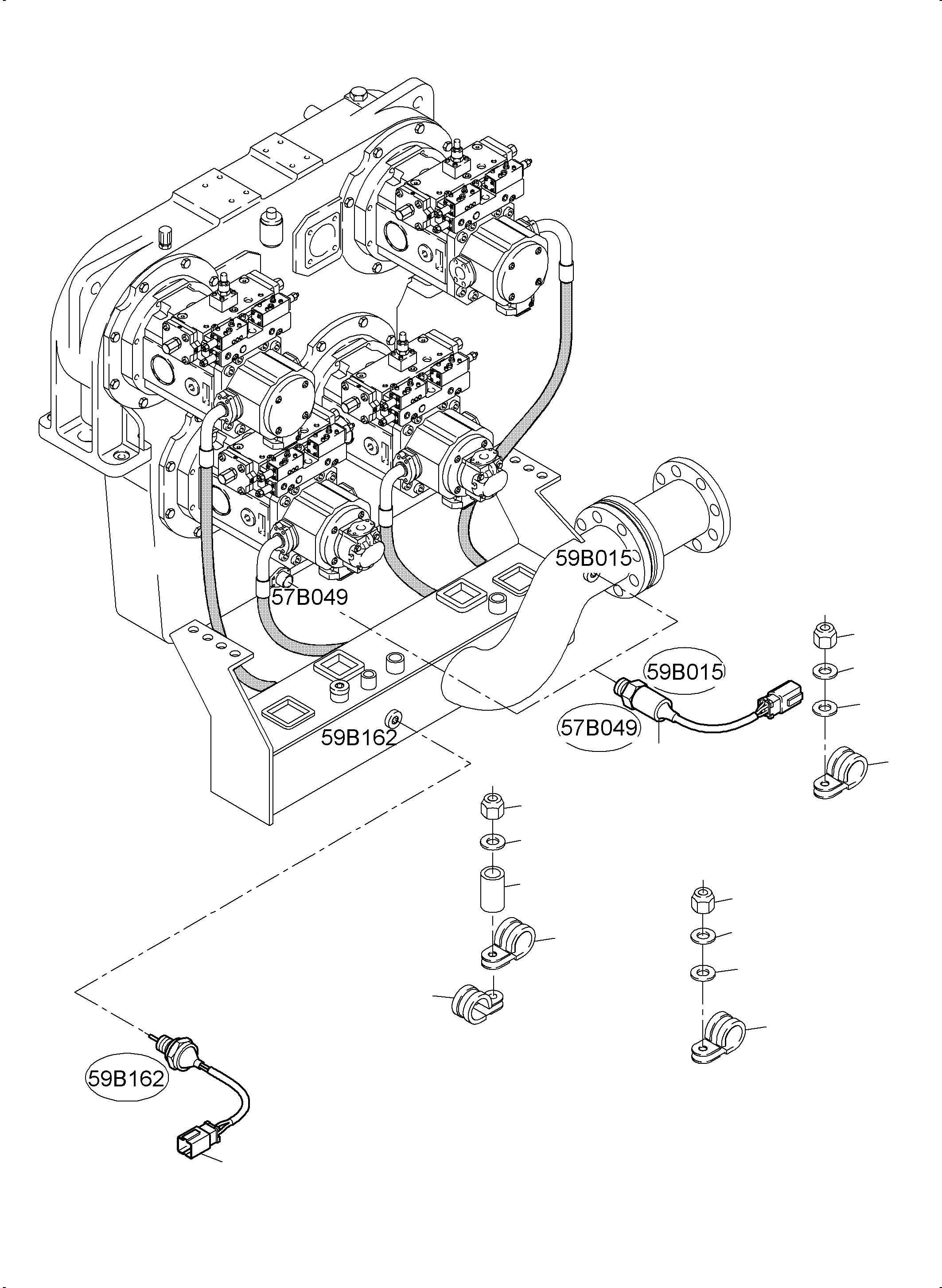 Excavators Mining Komatsu / PC4000-6 S/N 58121(G58121) / Cables Pump Distributor Gear(355-2255a : 355-2255a)