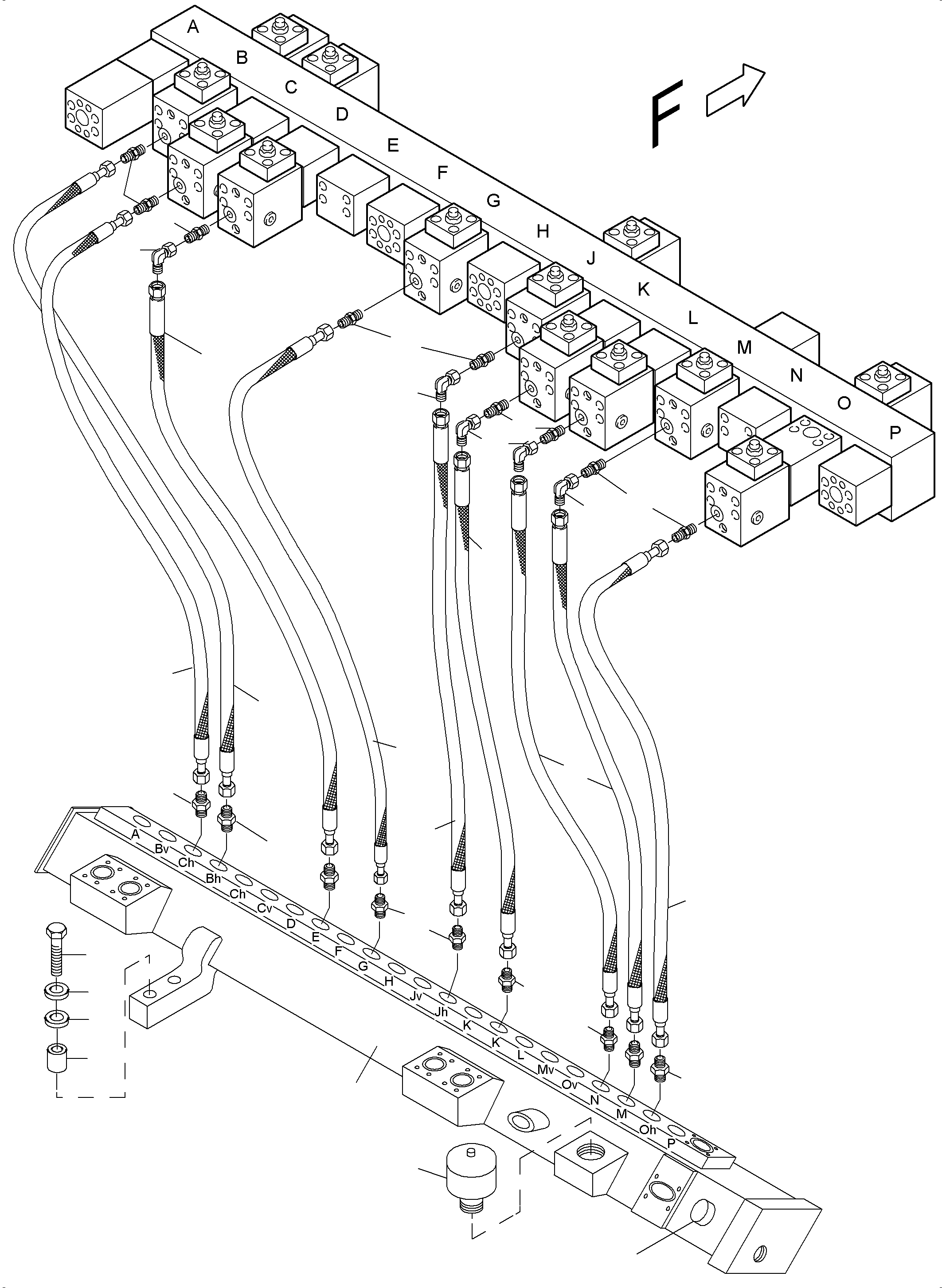 Excavators Mining Komatsu / PC4000-6 S/N 58121(G58121) / Return lines - manifold (BH)(355-1863i : 355-1863i)