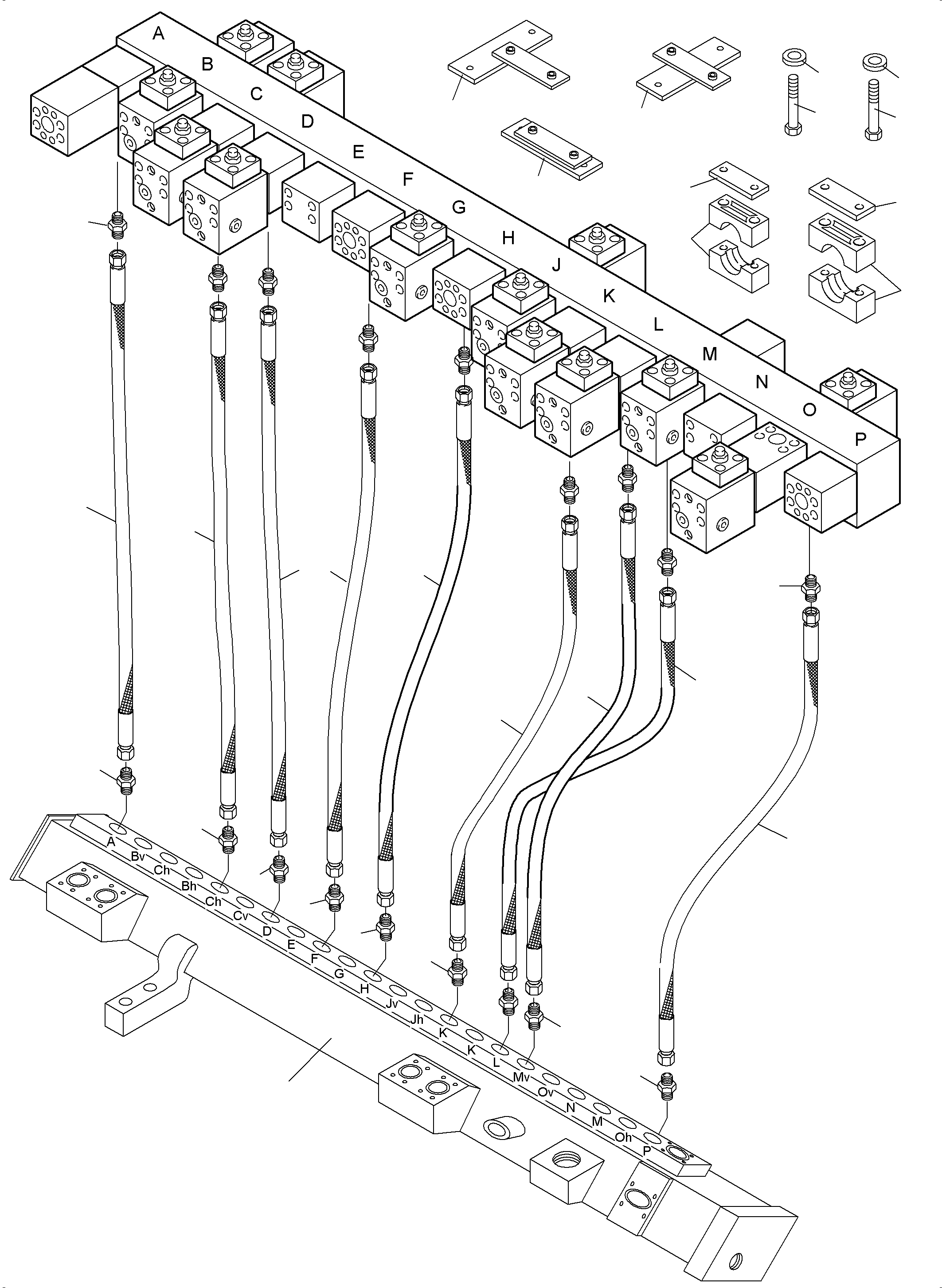 Excavators Mining Komatsu / PC4000-6 S/N 58121(G58121) / Return lines - manifold (BH)(355-1863i : 355-1863i)