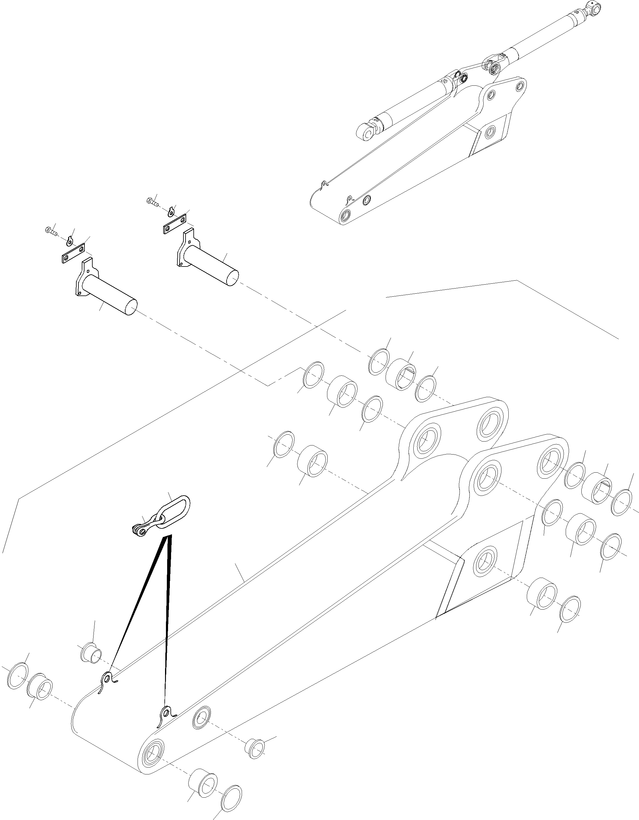 Komatsu parts book diagram for PC4000-6 S/N 58125: BACKHOE  STICK 4,5M
