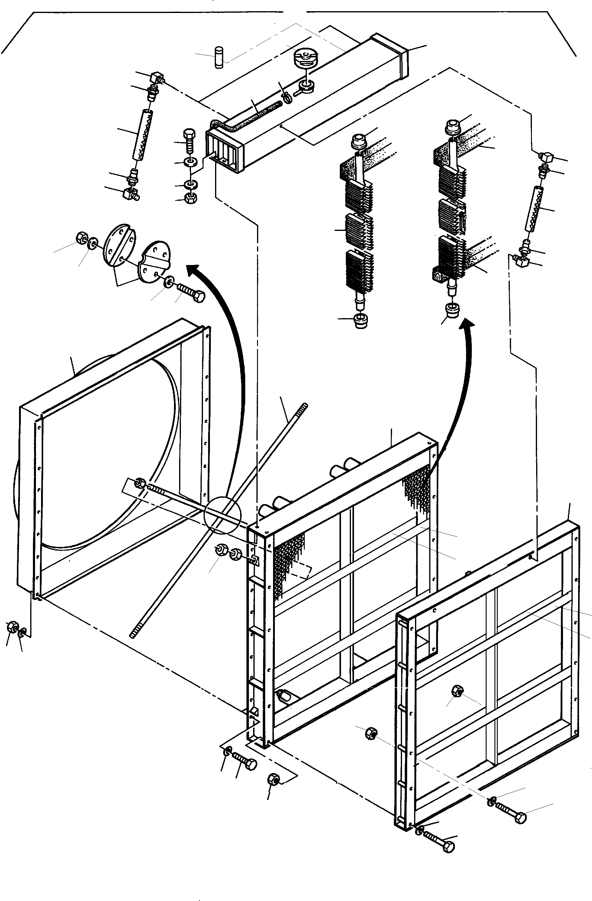 Komatsu parts book diagram for PC4000-6 S/N 58125: RADIATOR