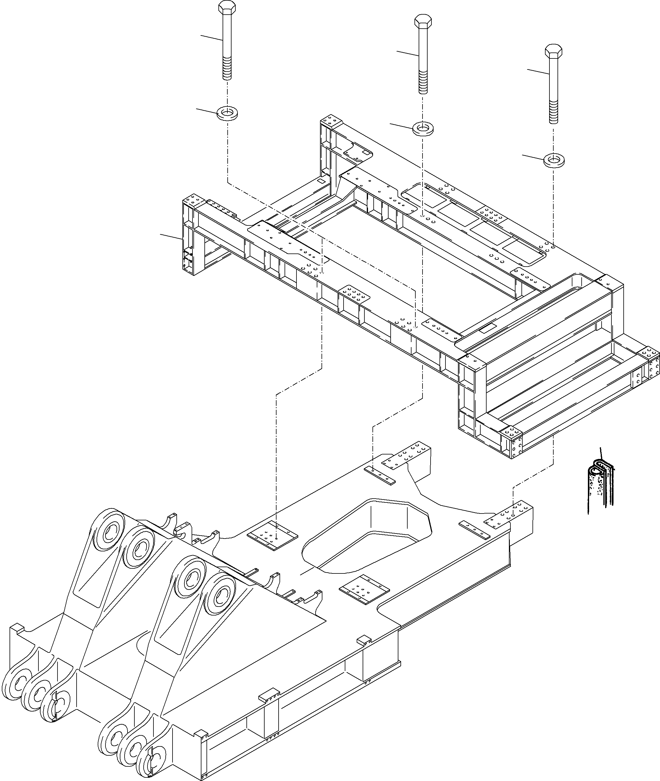 Komatsu parts book diagram for PC4000-6 S/N 58125: POWER FRAME ARR.