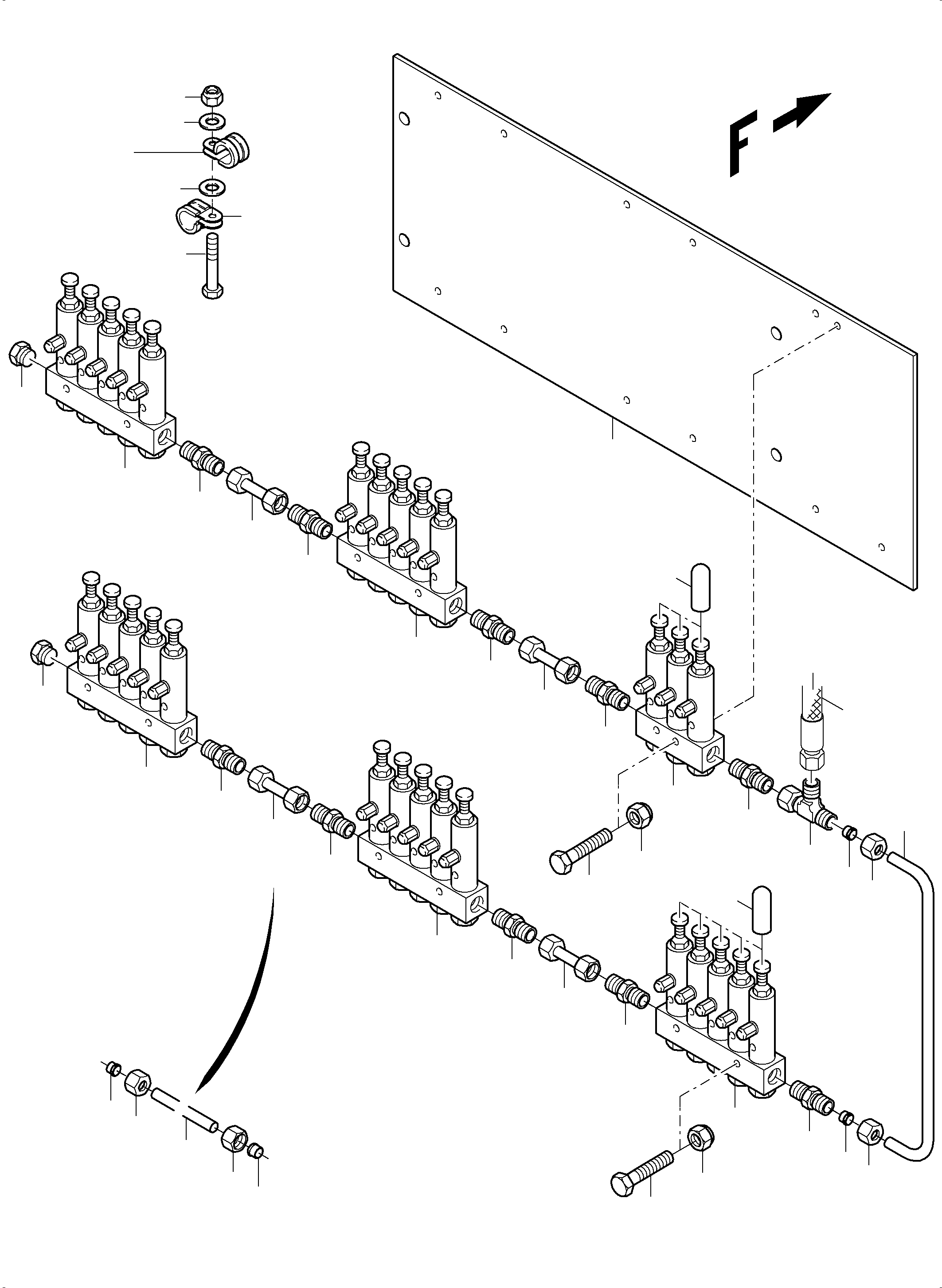 Komatsu parts book diagram for PC4000-6 S/N 58125: LUBE DISTRIBUTOR SLEW RING