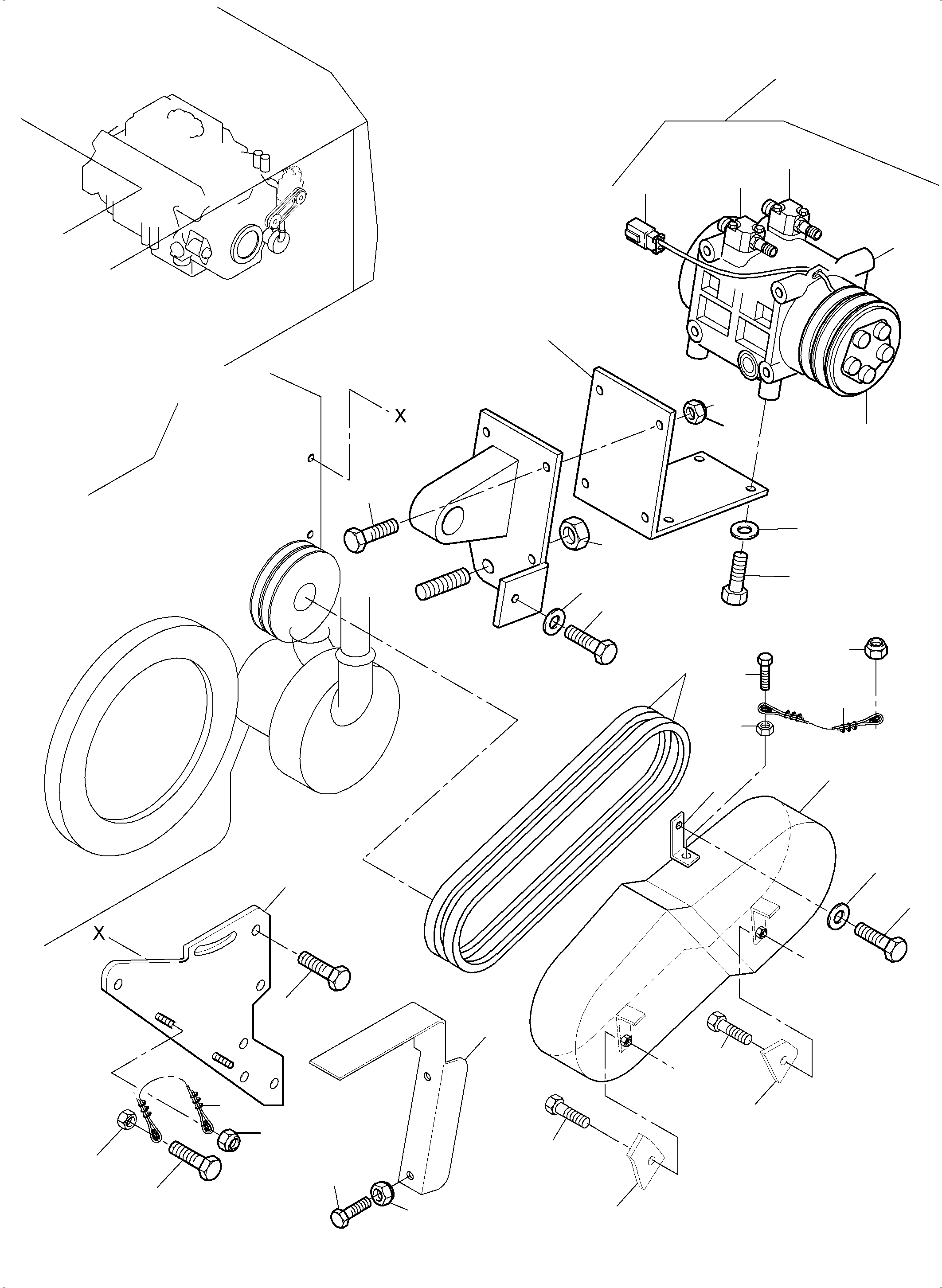 Komatsu parts book diagram for PC4000-6 S/N 58125: AIR CONDITION. COMPRESSOR DRIVE