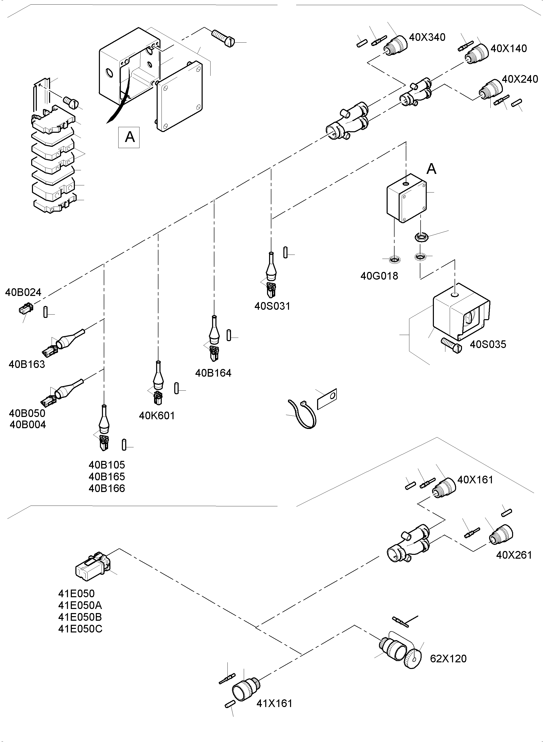 Komatsu parts book diagram for PC4000-6 S/N 58125: CABLES - OIL TANK AND SWITCH - TRANSFUSING PUMP