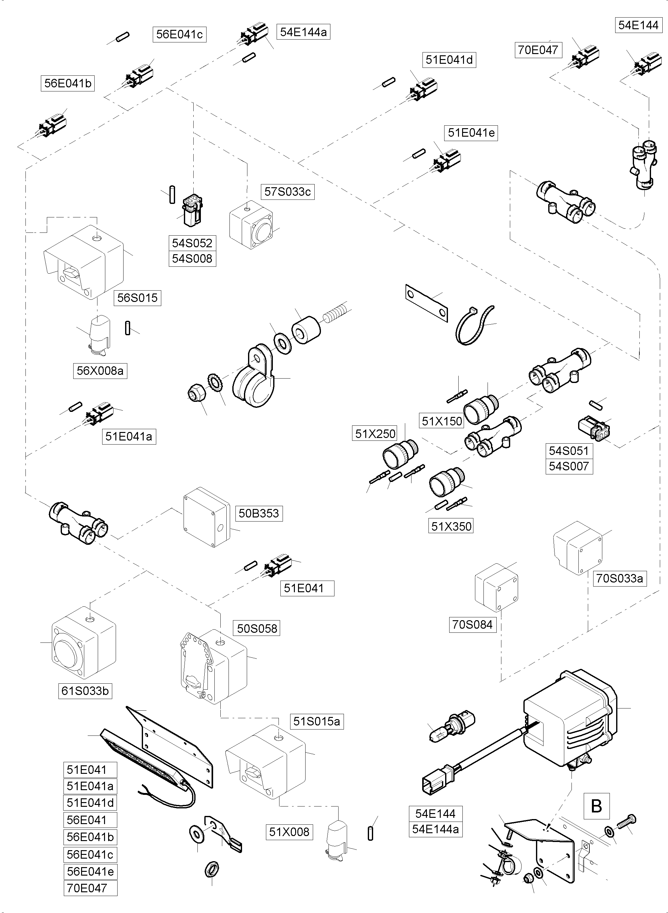 Komatsu parts book diagram for PC4000-6 S/N 58125: LIGHTING EQUIPMENT