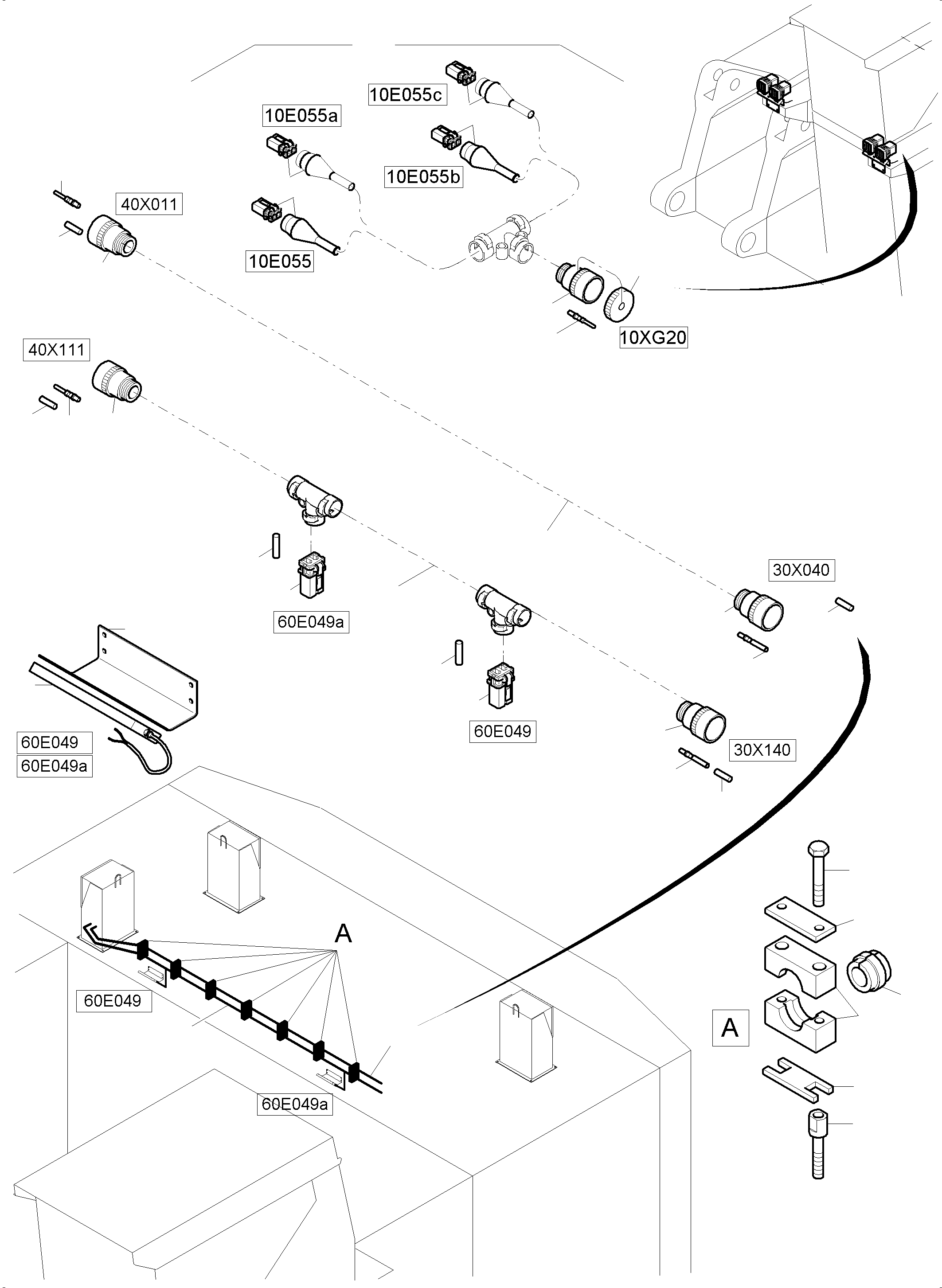 Komatsu parts book diagram for PC4000-6 S/N 58125: LIGHTING EQUIPMENT