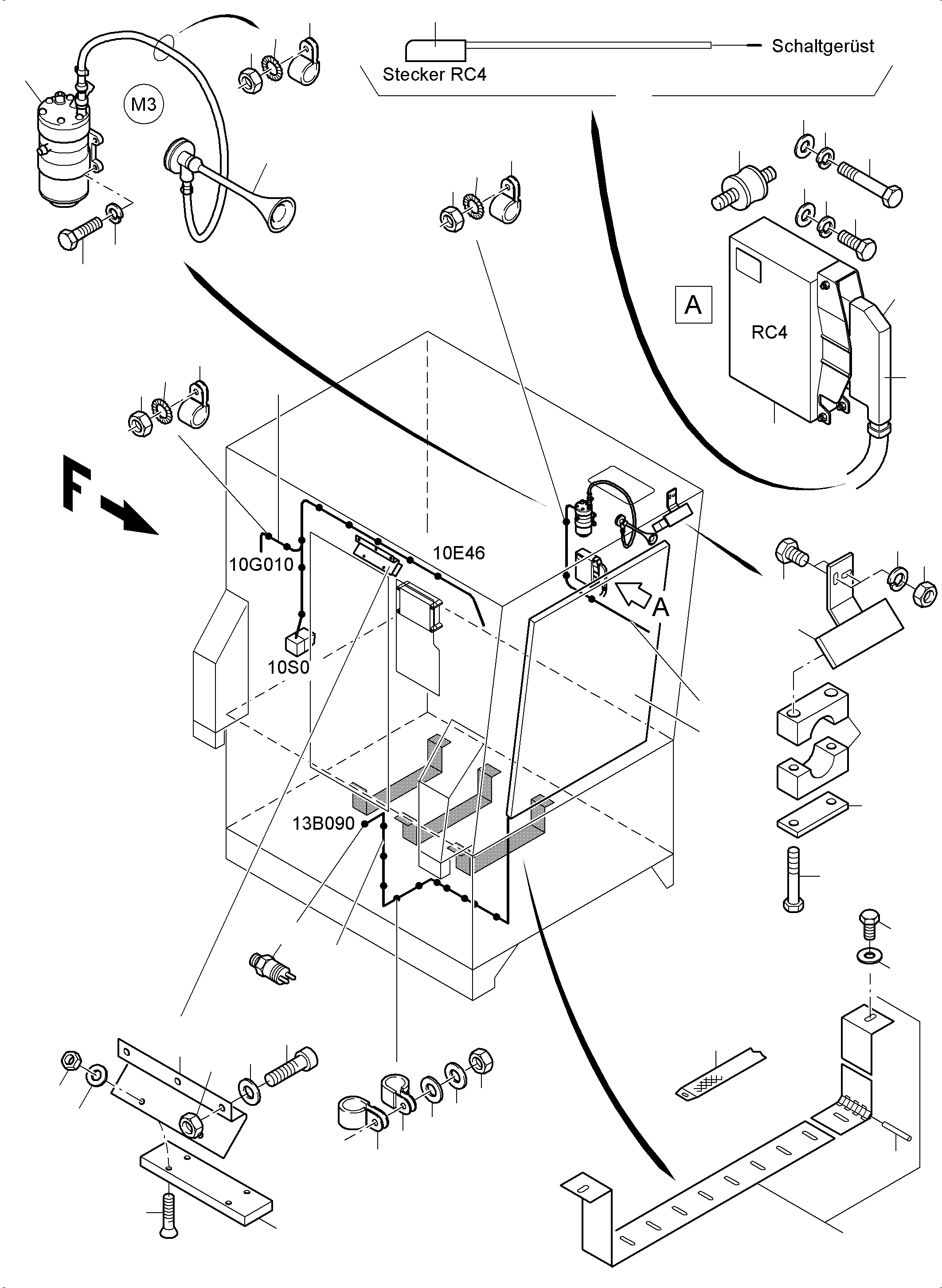 Komatsu parts book diagram for PC4000-6 S/N 58125: ELECTRIC - CAB SUPPORT