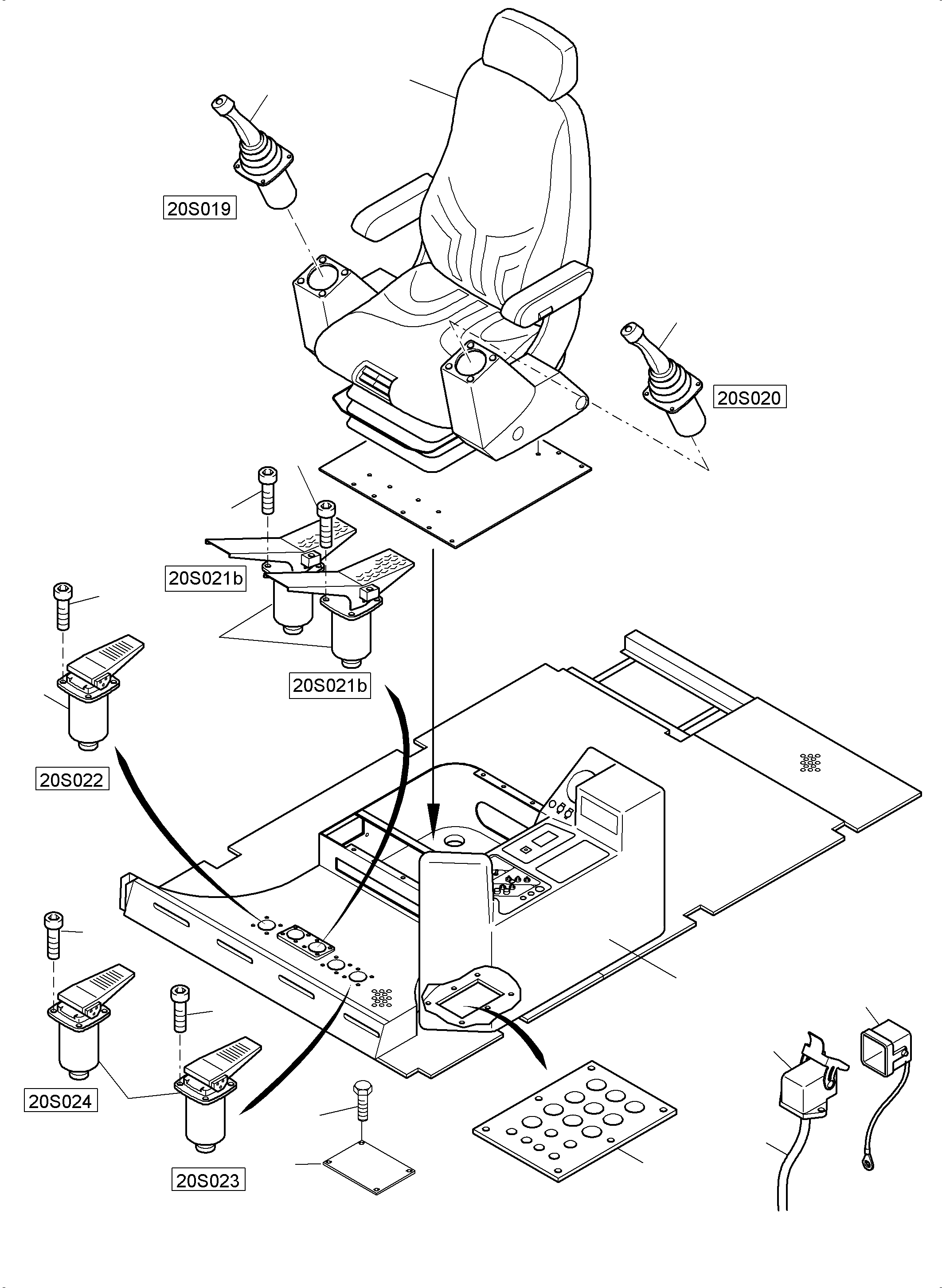 Komatsu parts book diagram for PC4000-6 S/N 58125: OPERATOR'S STAND