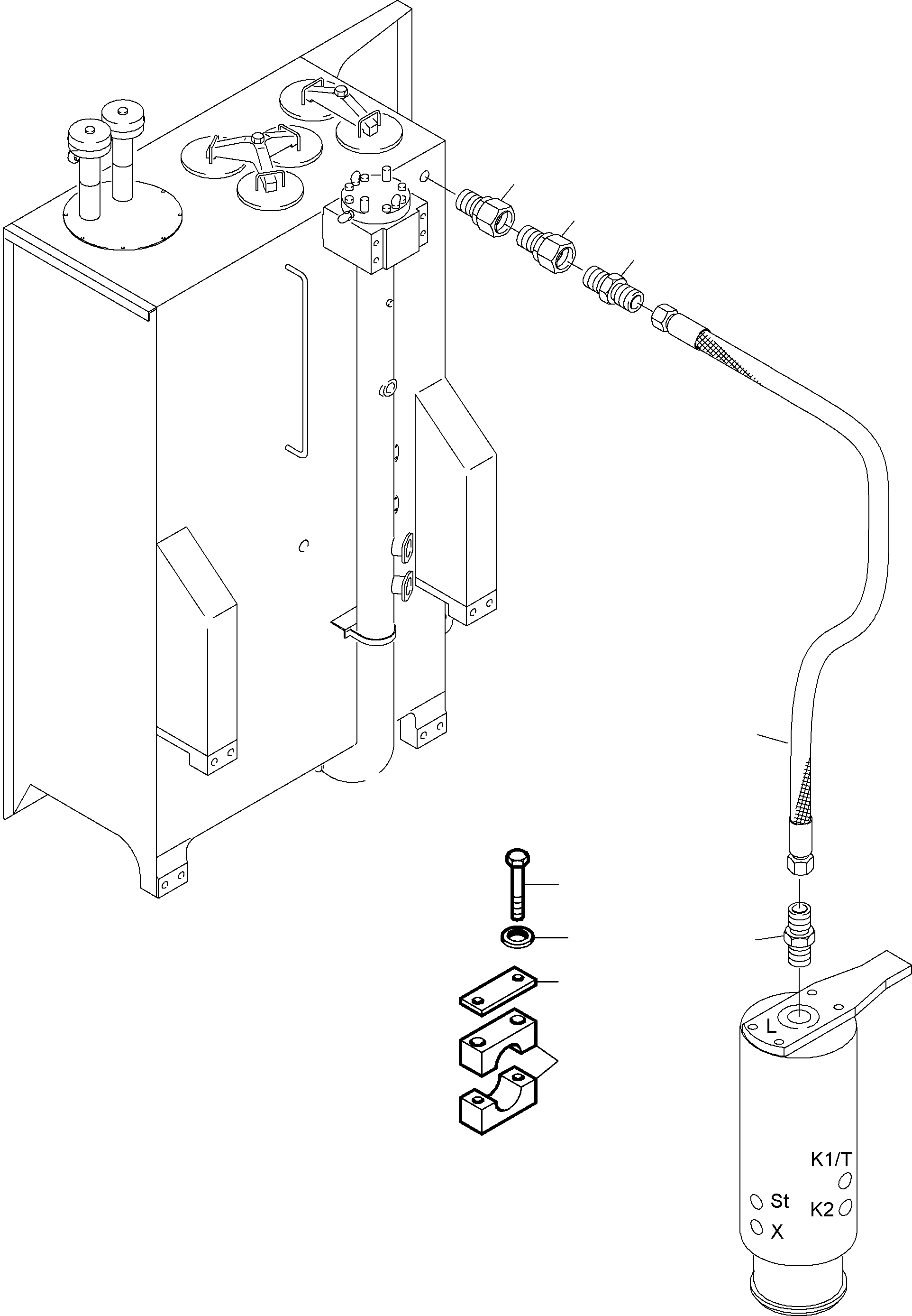 Komatsu parts book diagram for PC4000-6 S/N 58125: HYDRAULIC LINES, ROTARY JOINT