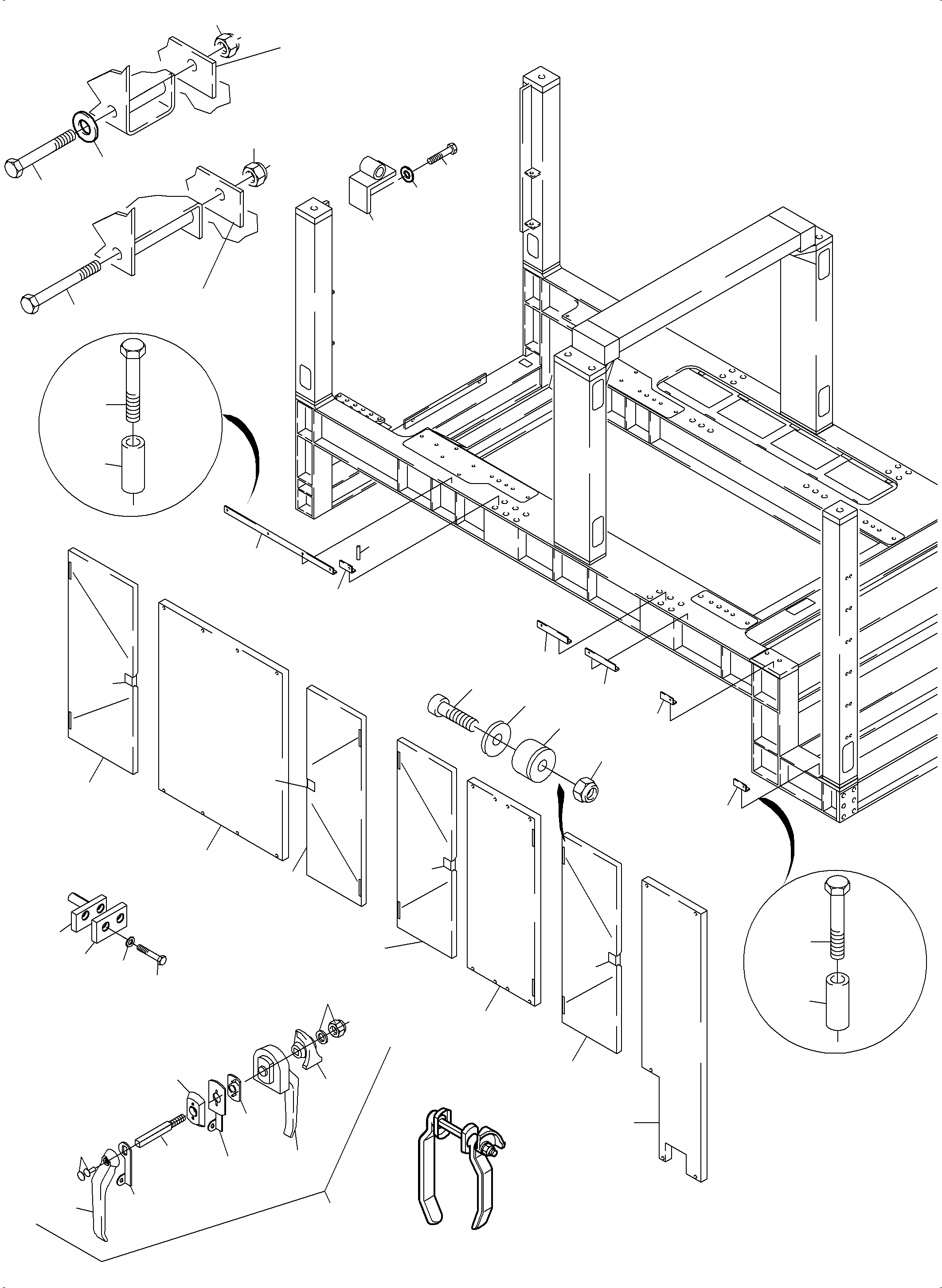 Komatsu parts book diagram for PC4000-6 S/N 58125: COVERING, ENGINE HOUSING