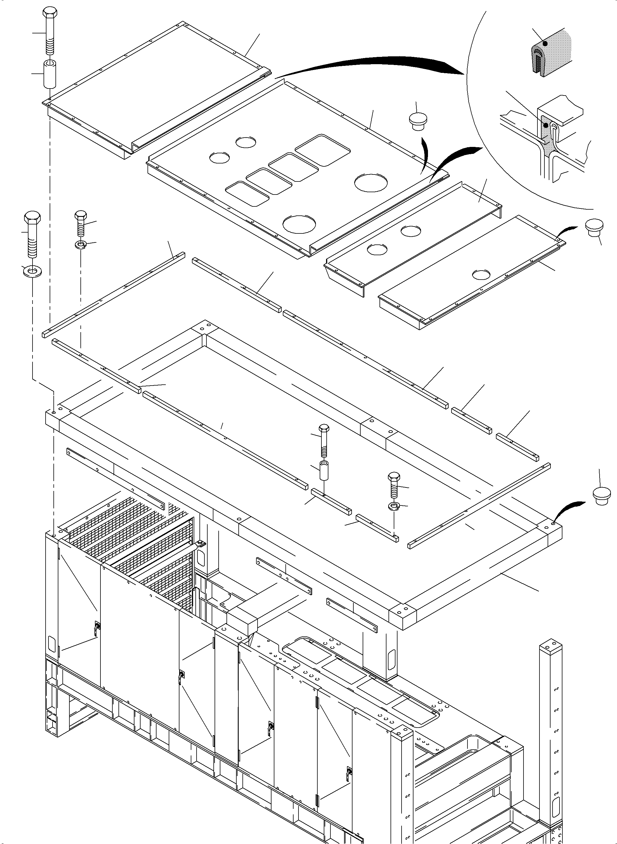 Komatsu parts book diagram for PC4000-6 S/N 58125: COVERING, ENGINE HOUSING