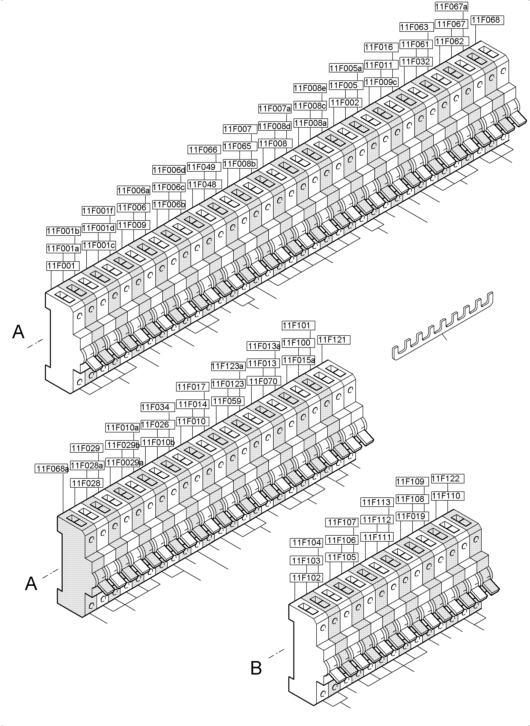 Komatsu parts book diagram for PC4000-6 S/N 58125: SWITCH FRAMING X2 LOCATION 11