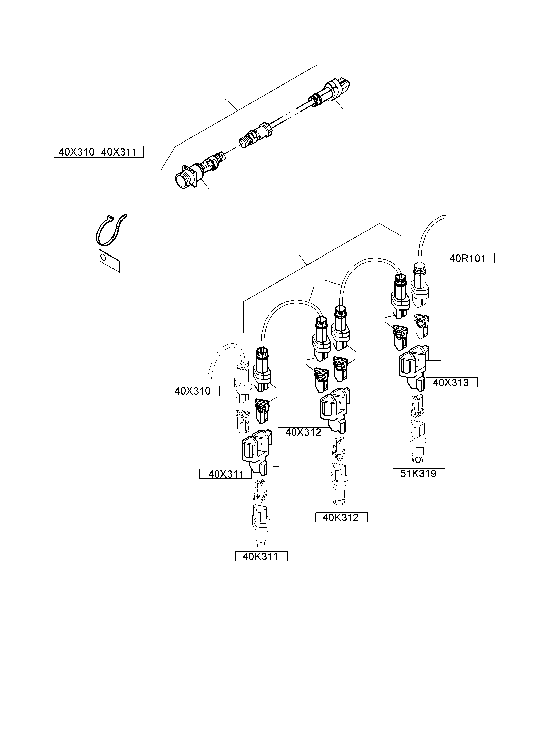 Komatsu parts book diagram for PC4000-6 S/N 58125: SWITCH CABINET ORT 40