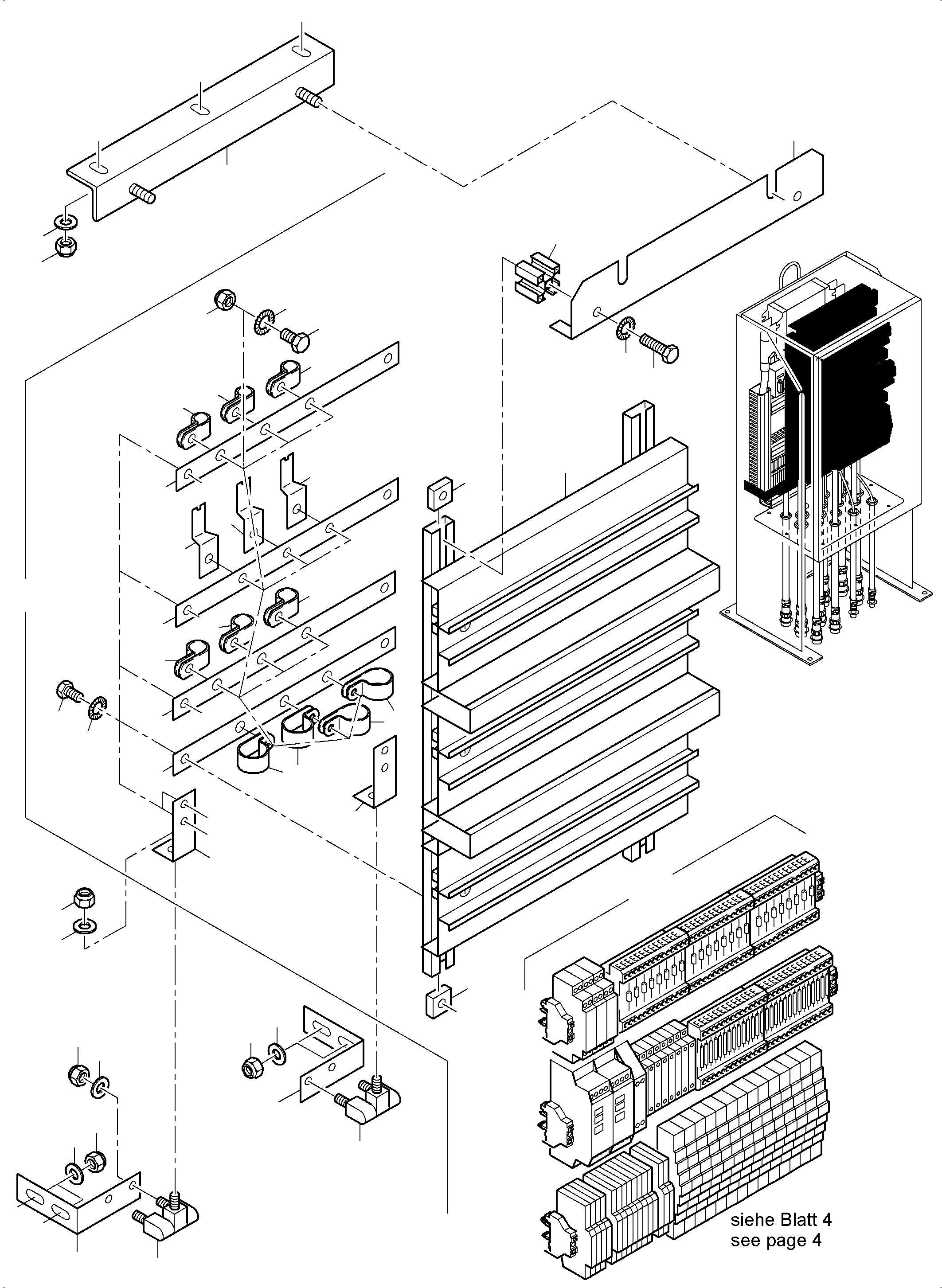 Komatsu parts book diagram for PC4000-6 S/N 58125: SWITCH CABINET ORT 51