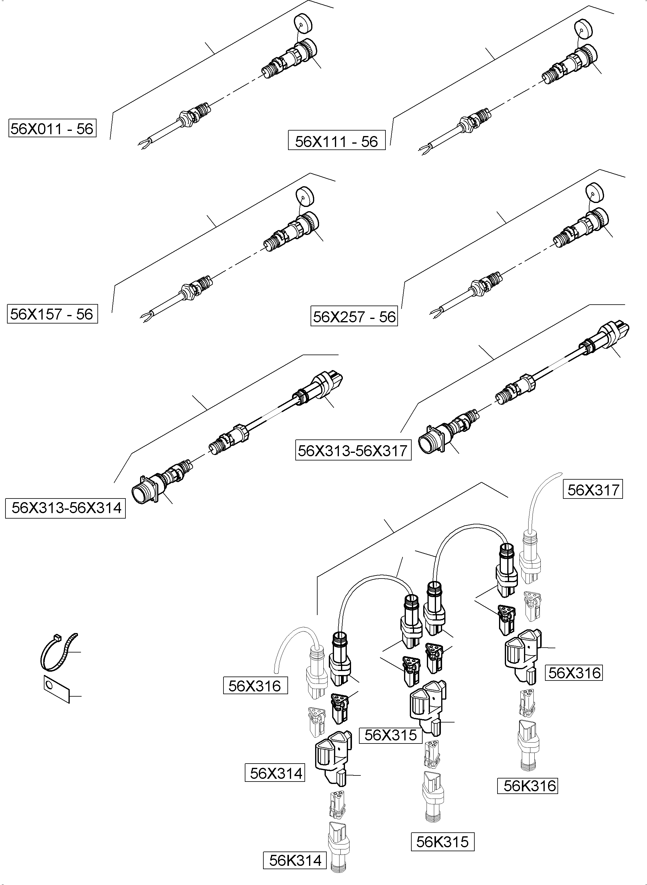 Komatsu parts book diagram for PC4000-6 S/N 58125: SWITCH CABINET ORT 56