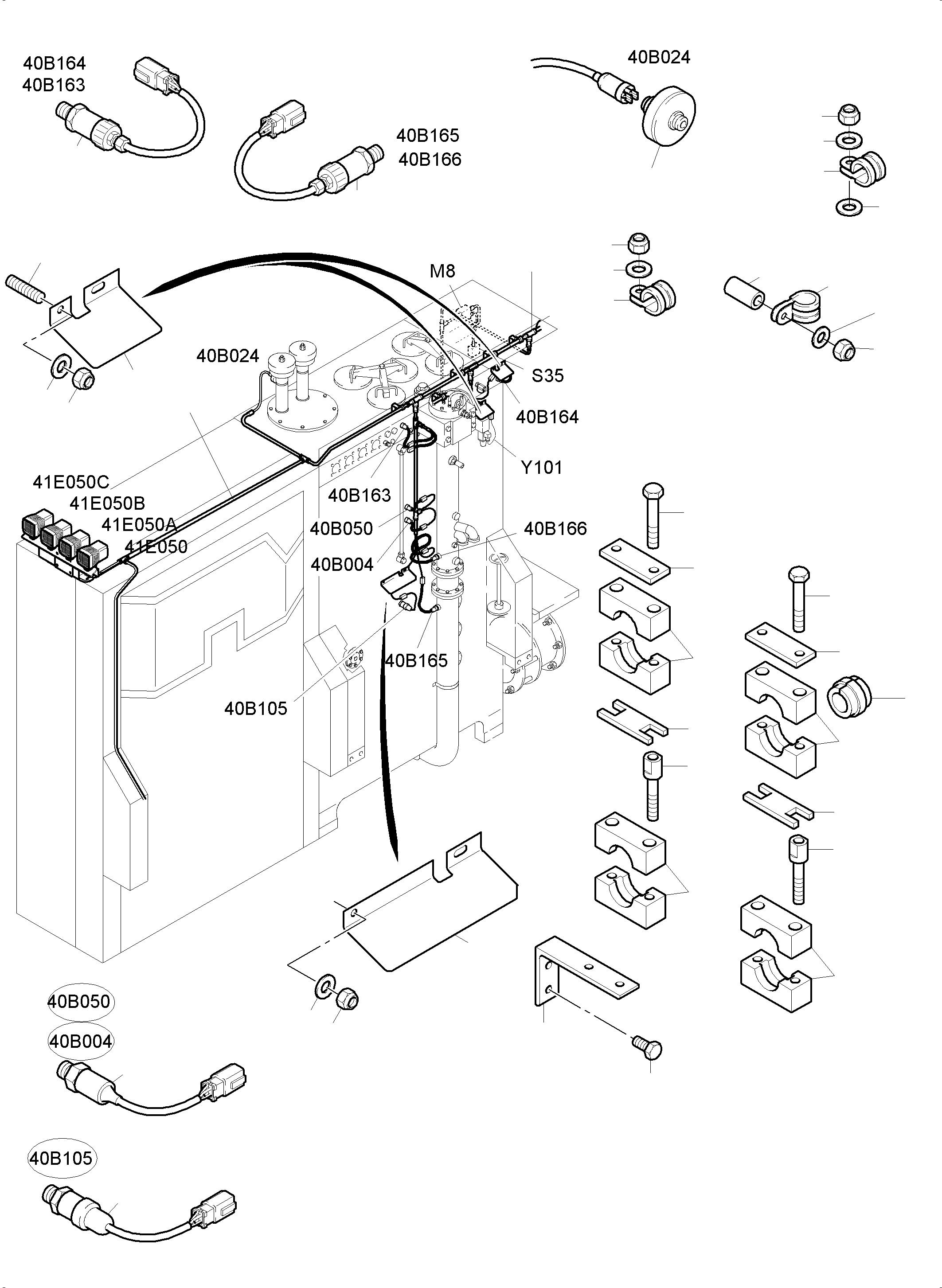 Excavators Mining Komatsu / PC4000-6 S/N 58127(G58127) / Cables - Oil Tank and Switch - transfusing pump(355-2238a : 355-2238a)