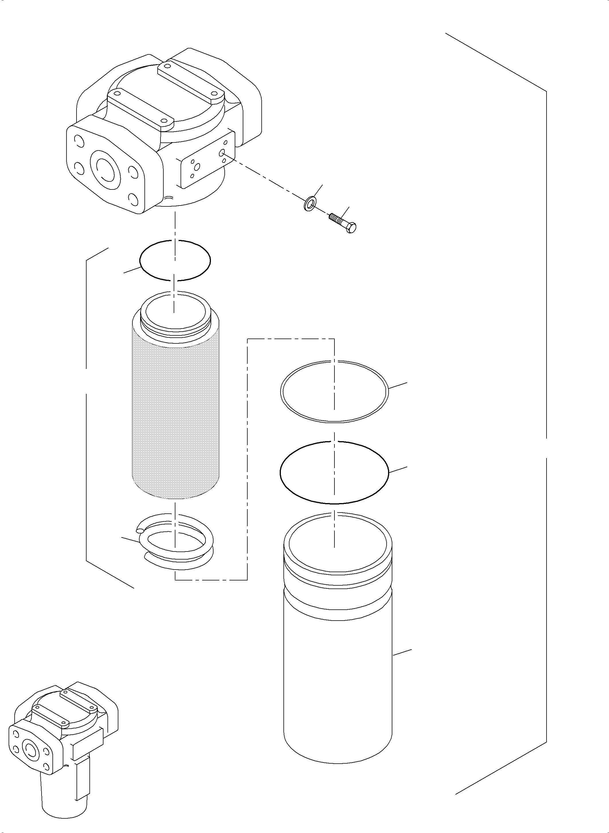 Komatsu parts book diagram for PC4000-6 S/N 58132: H.P. FILTER