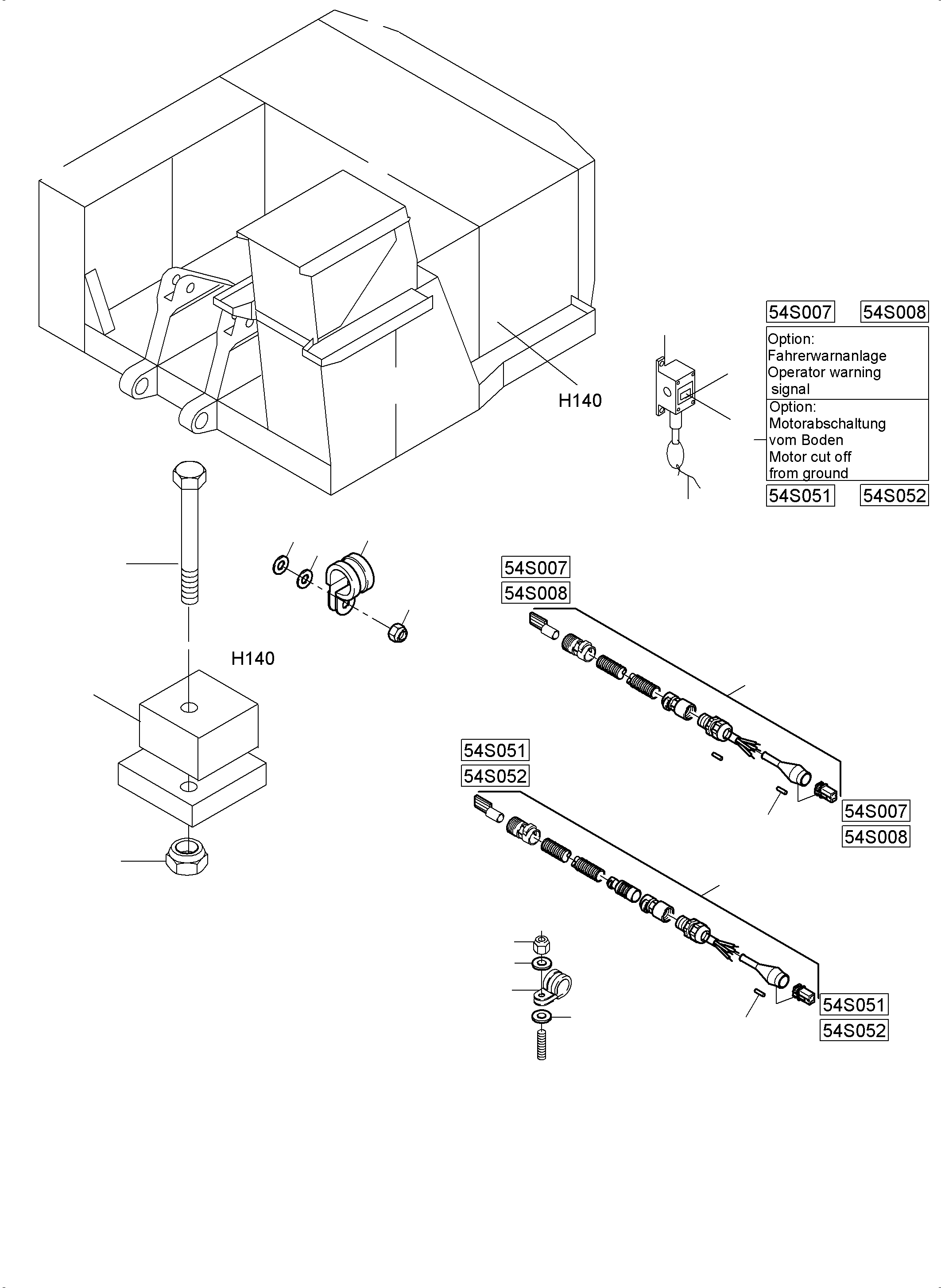Komatsu parts book diagram for PC4000-6 S/N 58132: ELECT. PARTS - MOVEM. SIGNAL / MOTOR SWITCH-OFF / WARNING SYSTEM ASSY.