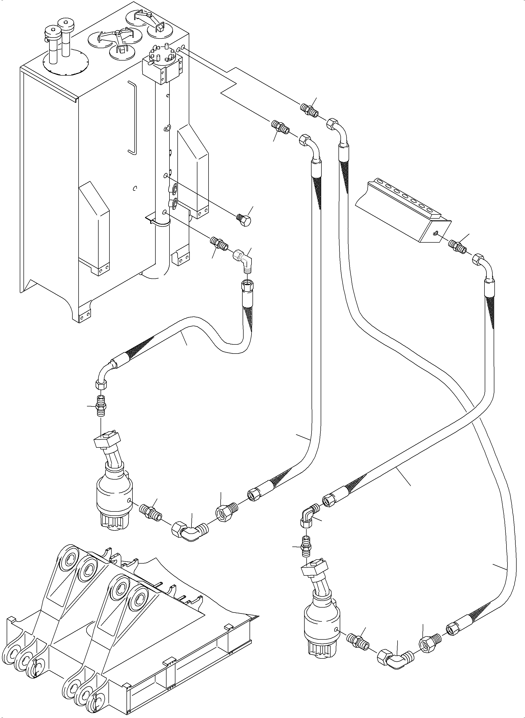 Komatsu parts book diagram for PC4000-6 S/N 58132: LINES SLEW GEAR
