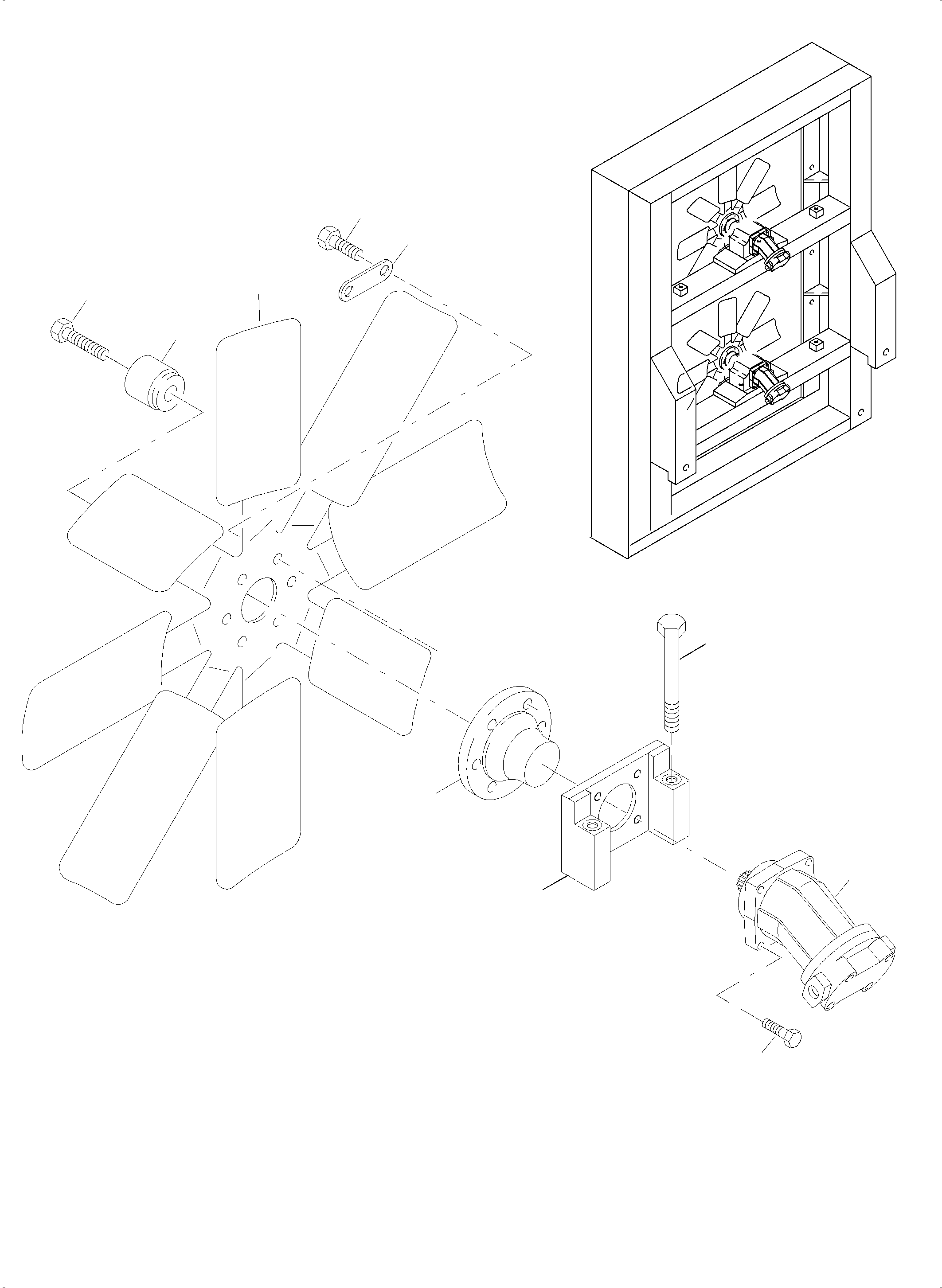 Komatsu parts book diagram for PC4000-6 S/N 58132: OIL COOLER FAN DRIVE