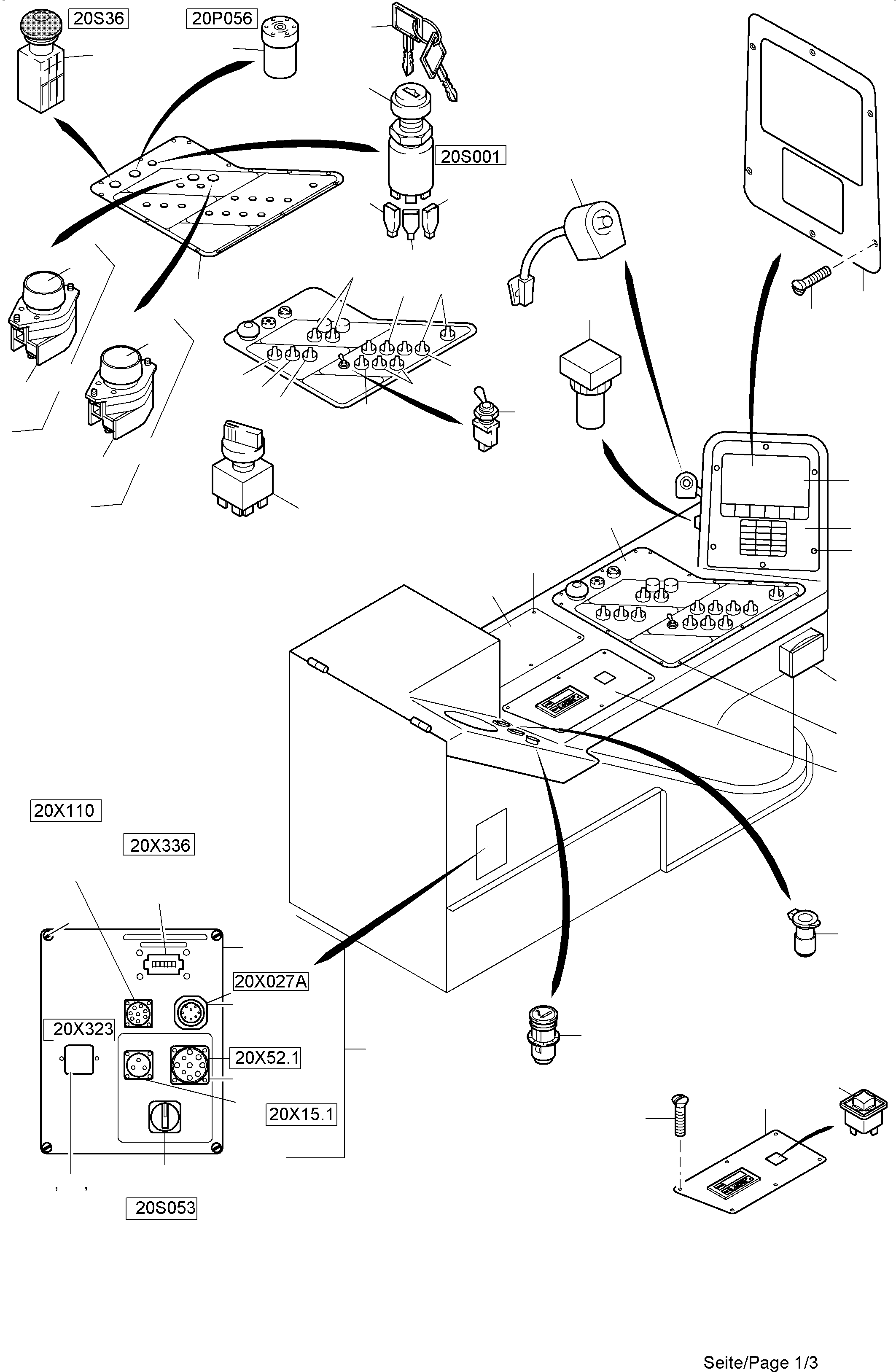 Komatsu parts book diagram for PC4000-6 S/N 58132: OPERATION PANEL