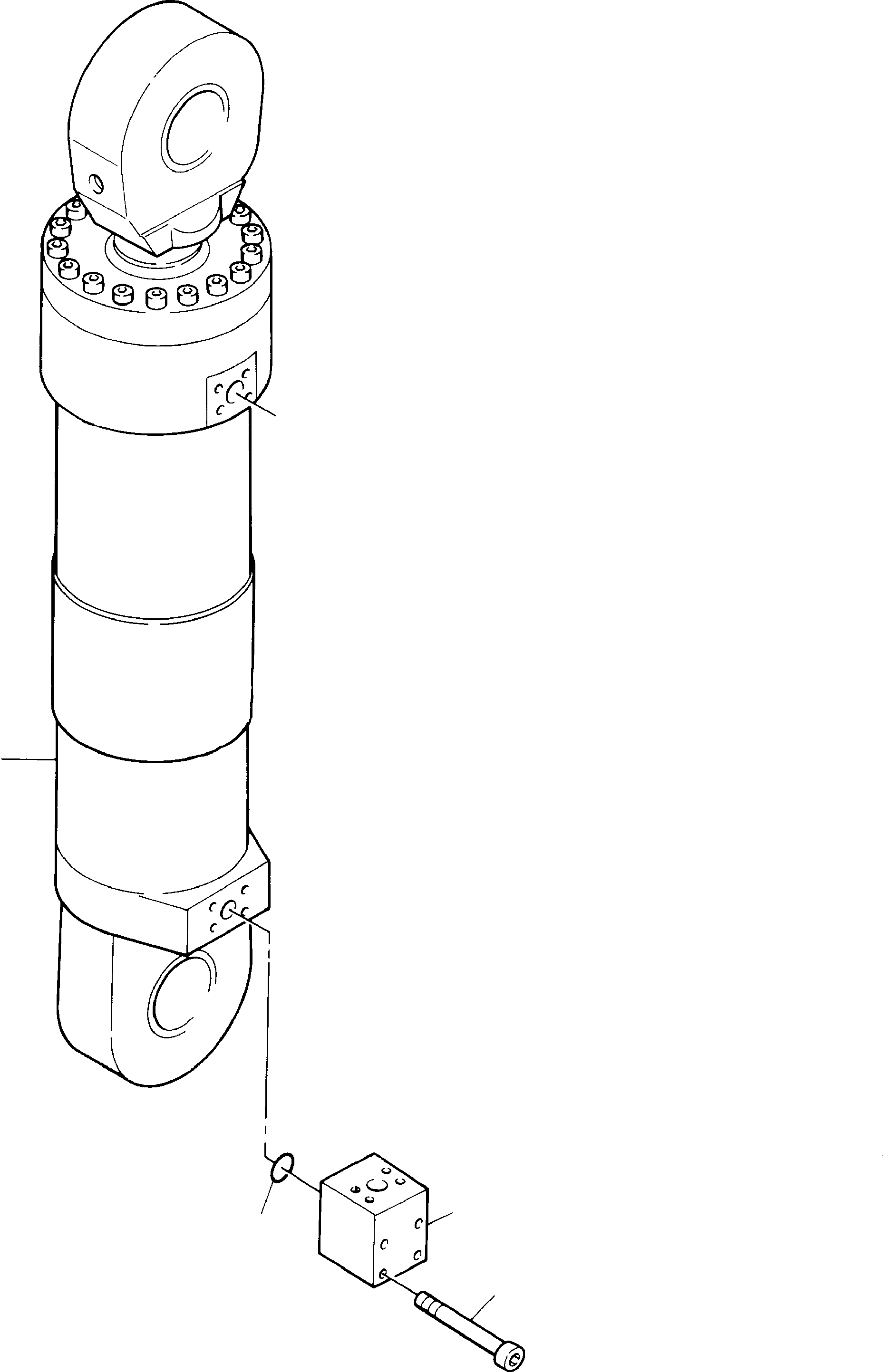 Komatsu parts book diagram for PC4000-6 S/N 58132: CONNECTOR CLAM CYLINDER, R.H. AND L.H.