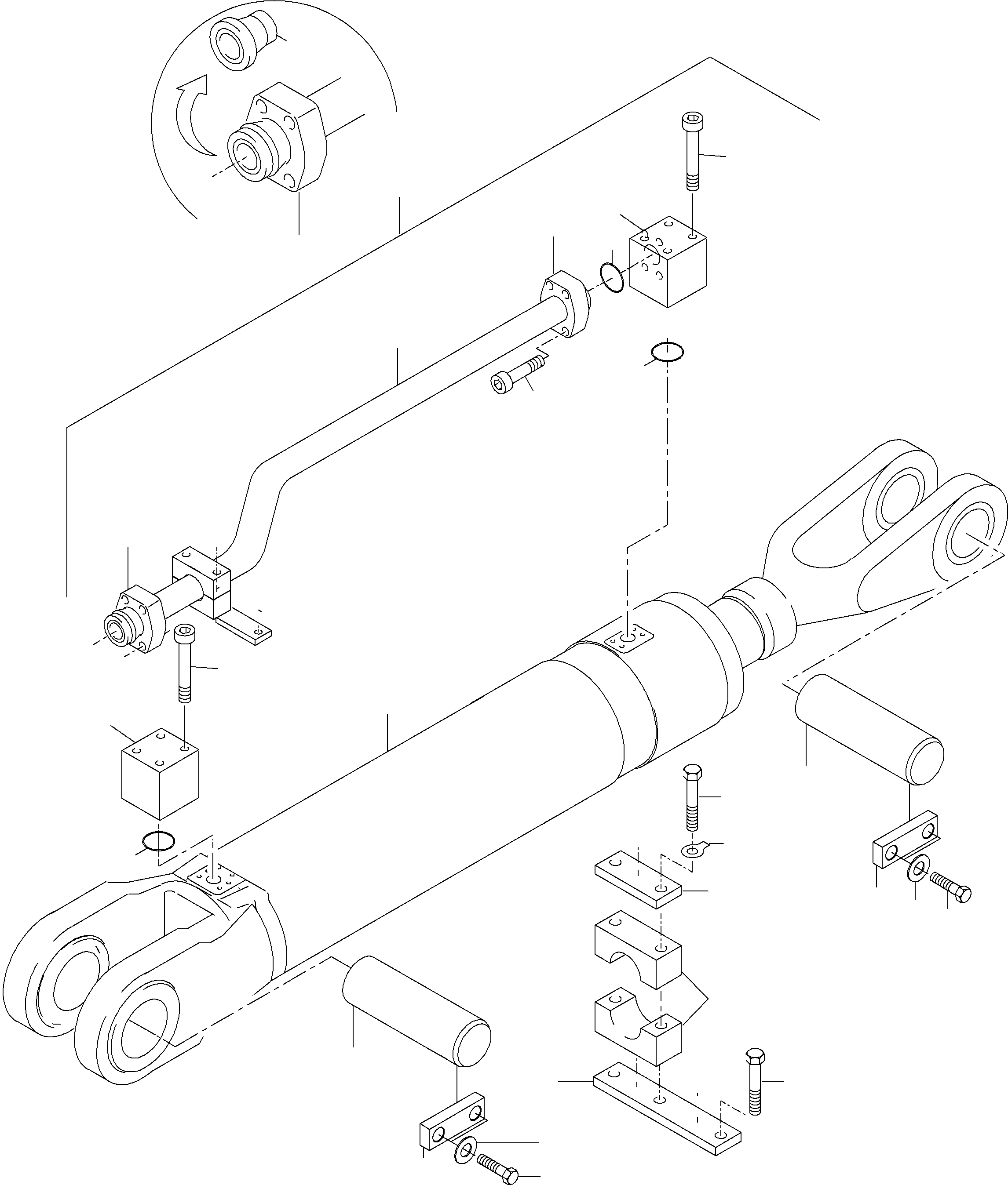 Komatsu parts book diagram for PC4000-6 S/N 58132: PIPING - STICK CYLINDER