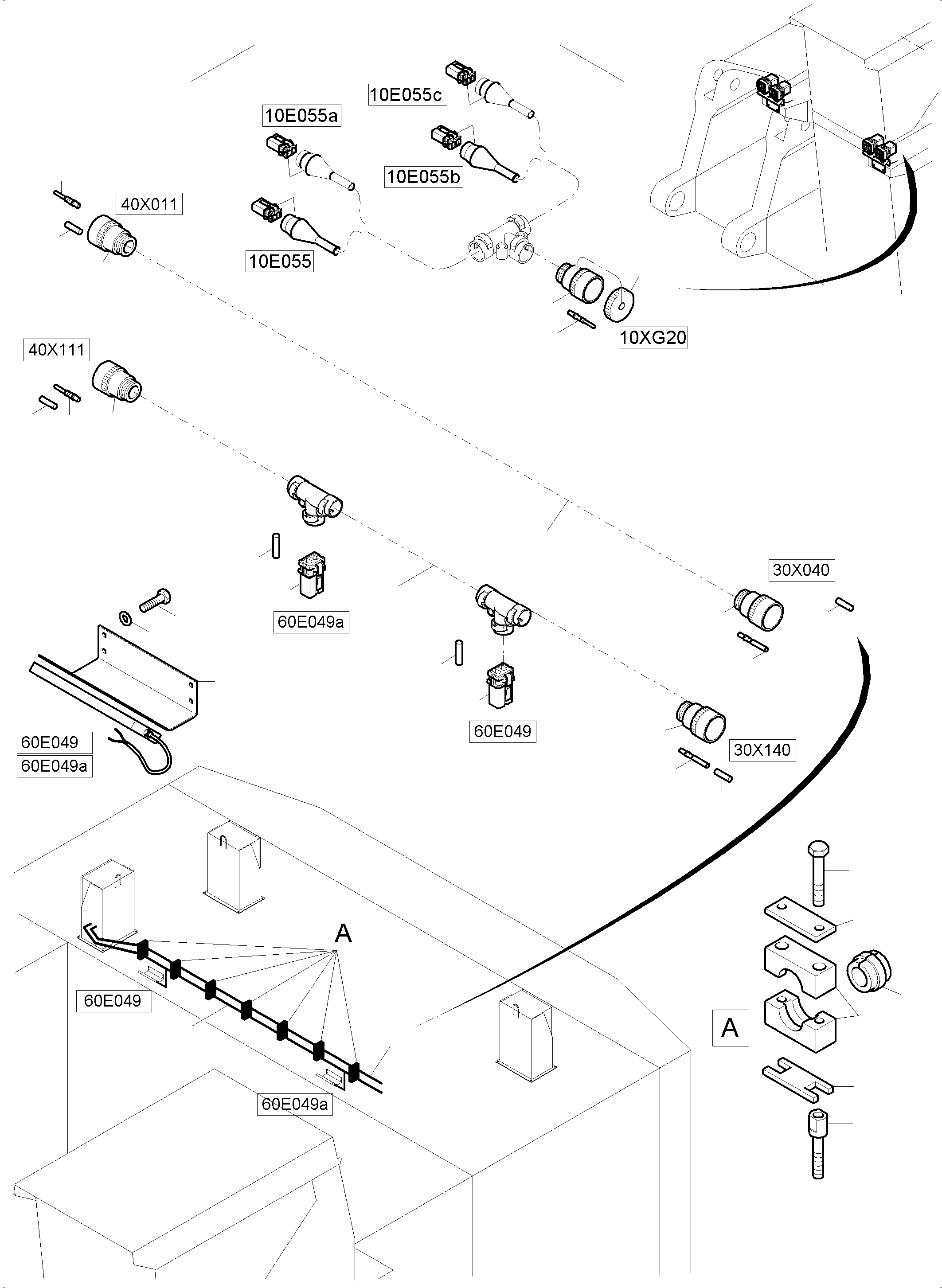 Komatsu parts book diagram for PC4000-6 S/N 58132: LIGHTING EQUIPMENT