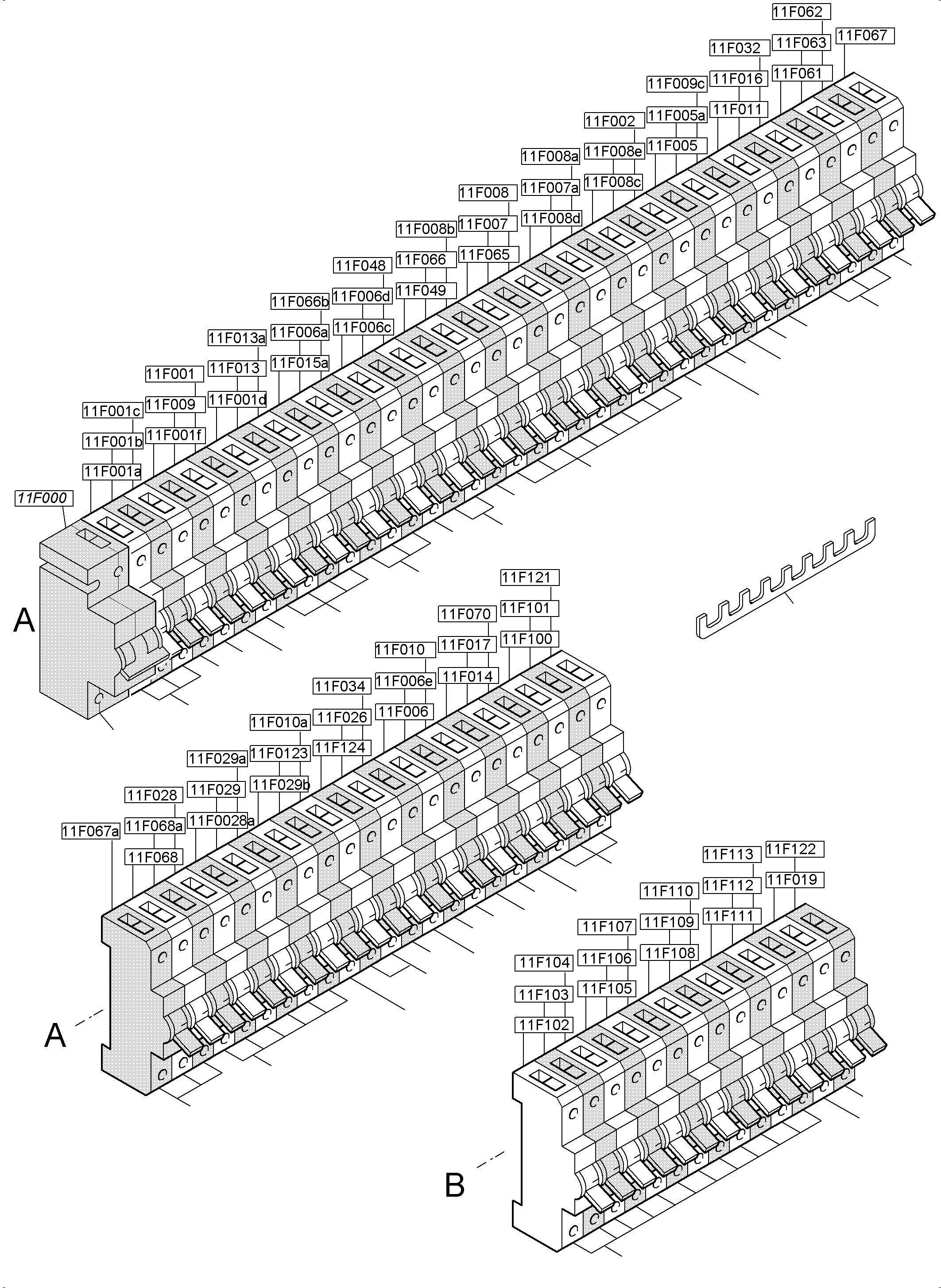 Komatsu parts book diagram for PC4000-6 S/N 58132: SWITCH FRAMING X2 LOCATION 11